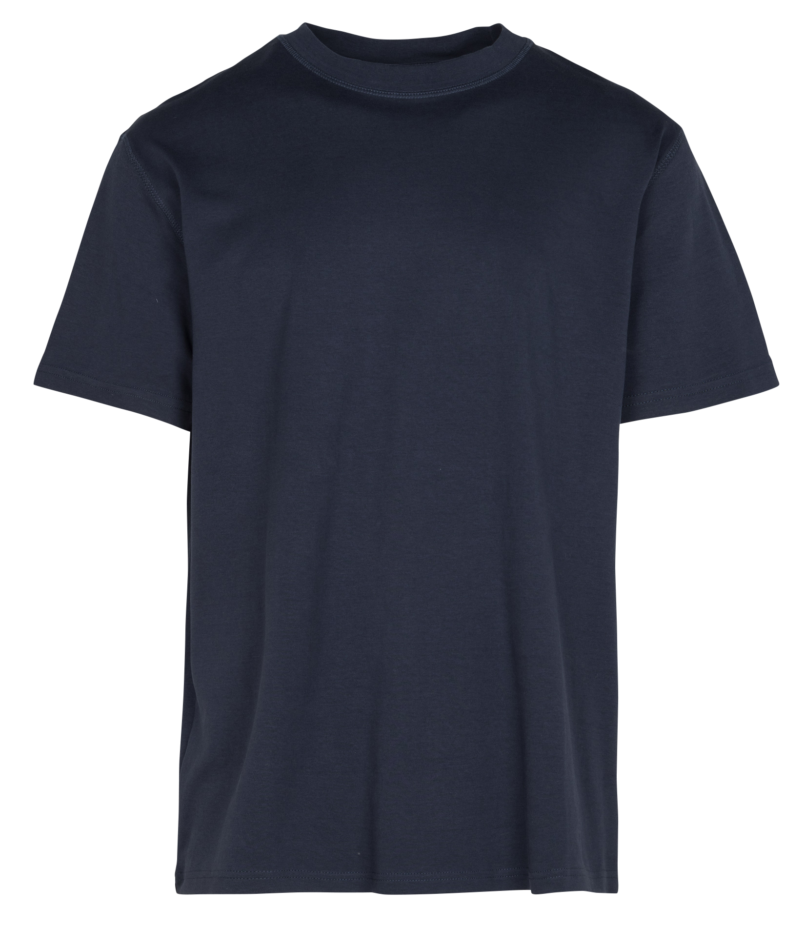 Tee-shirt droit col rond en coton SOLID Bleu