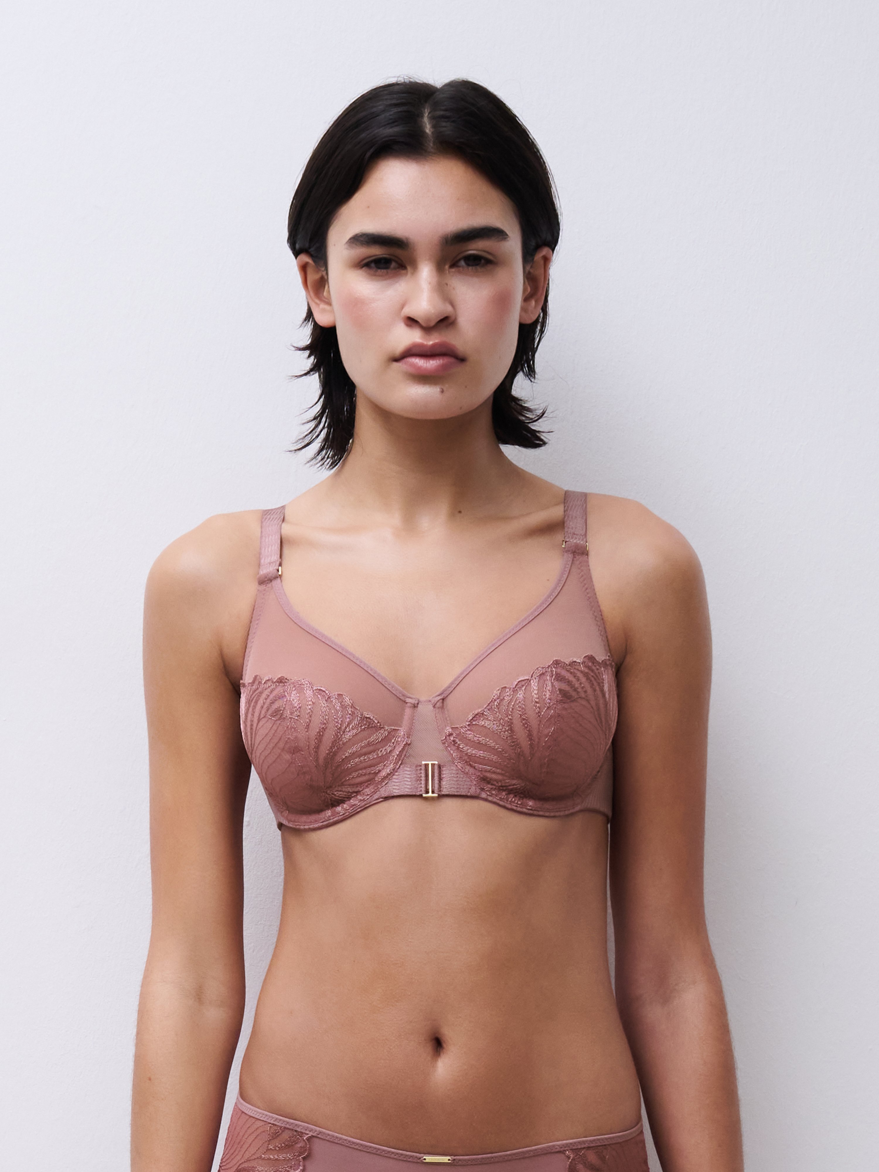 Very supportive embroidered bra CHANTELLE Brown