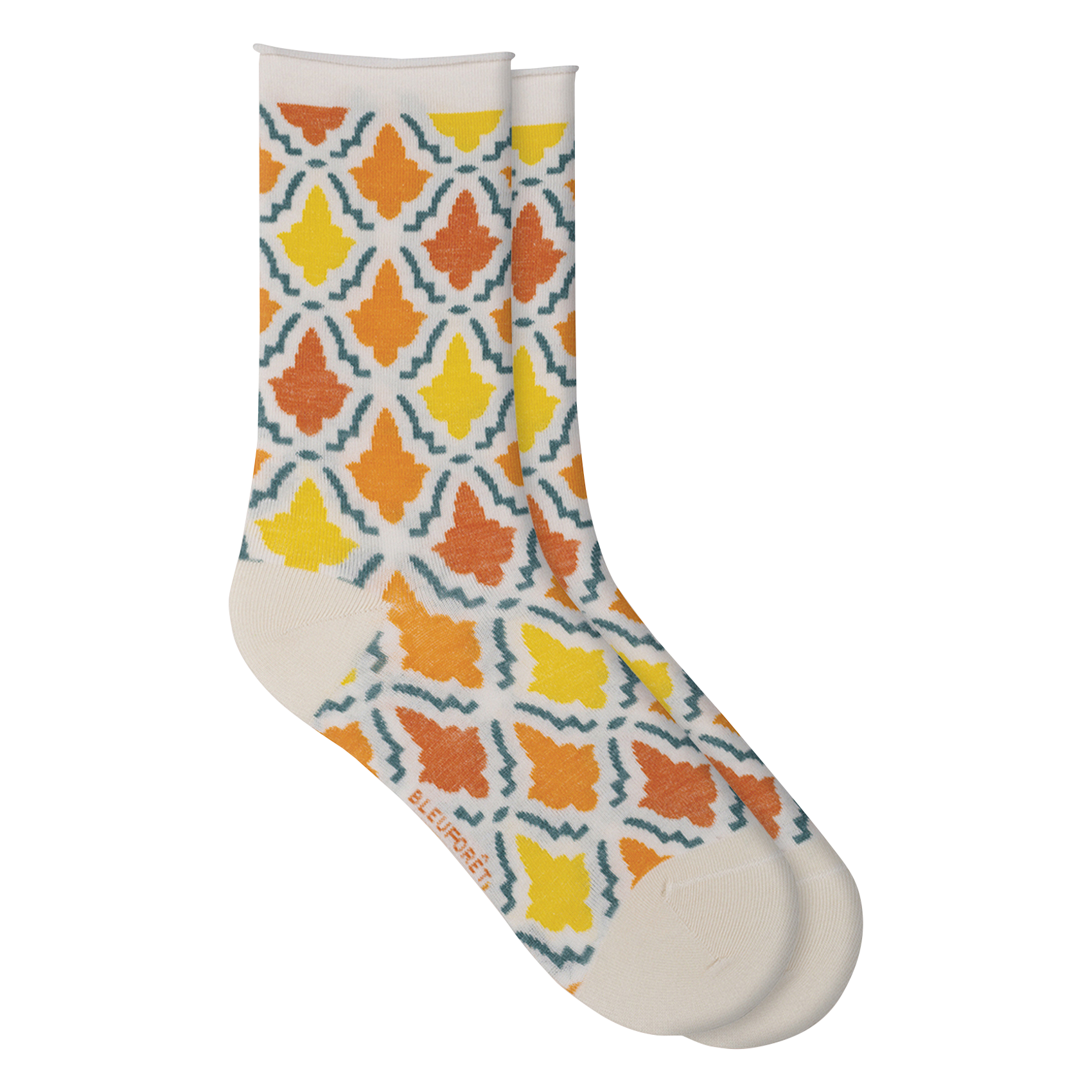 Chaussettes en coton mélangé imprimé BLEUFORET Beige