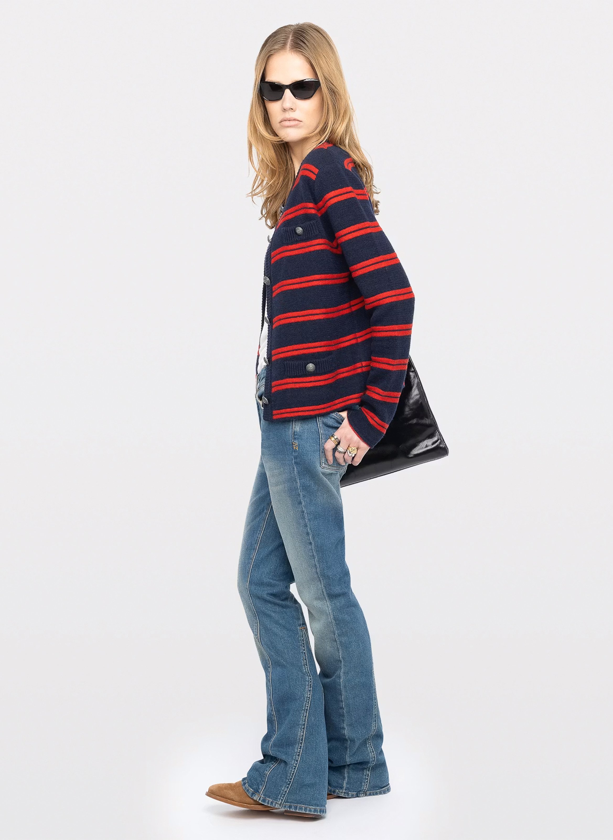 Recht vest met ronde hals van wol en kasjmier ZADIG&VOLTAIRE Blauw