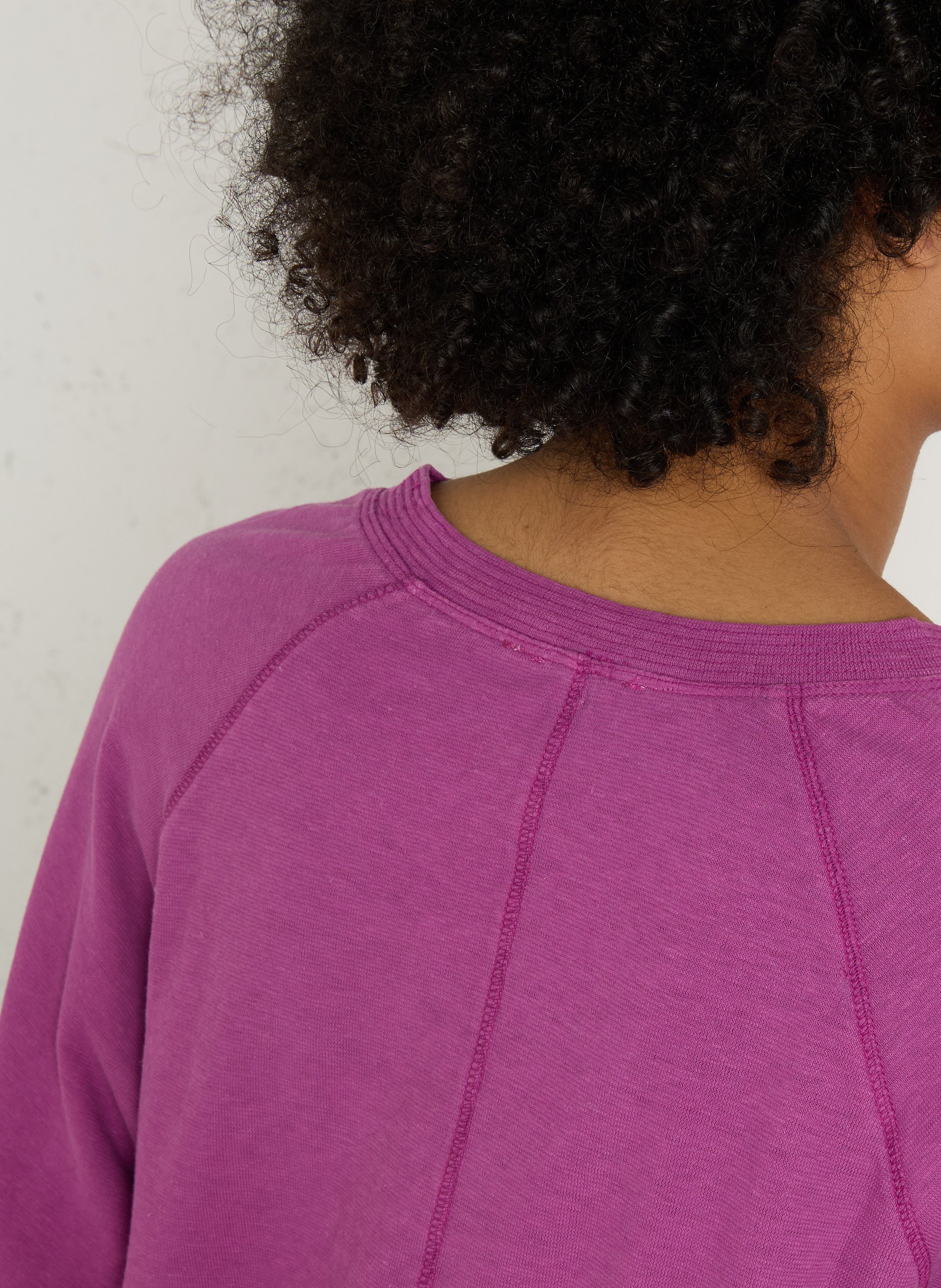 Basic cotton-mix T-shirt MAISON 123 Purple