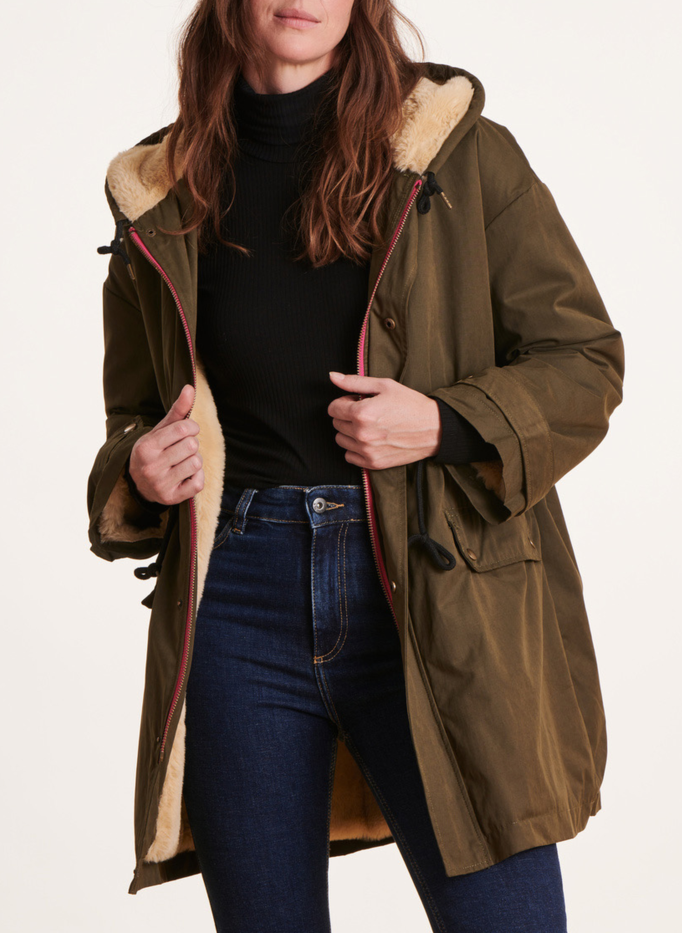 Kapuzenparka aus Baumwoll-Mix LA FEE MARABOUTEE Grun