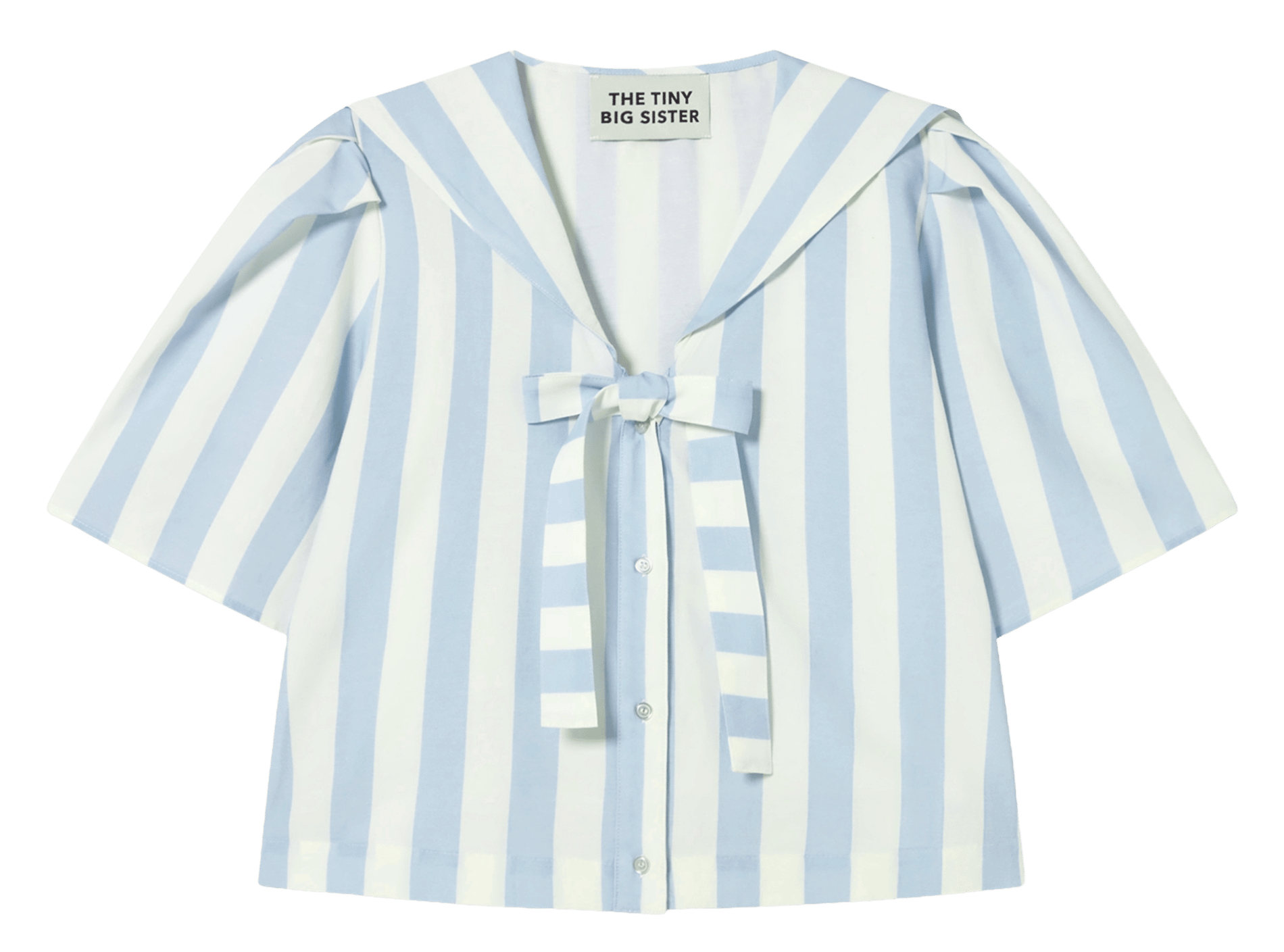 Chemisier court rayé à revers THE TINY BIG SISTER Bleu