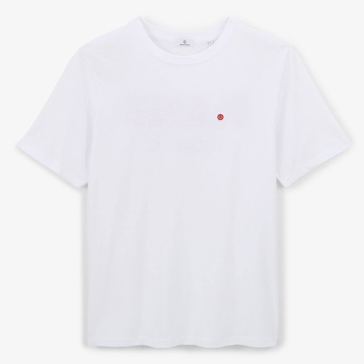 Round neck printed cotton t-shirt with Blanco Biarritz back SERGE BLANCO White