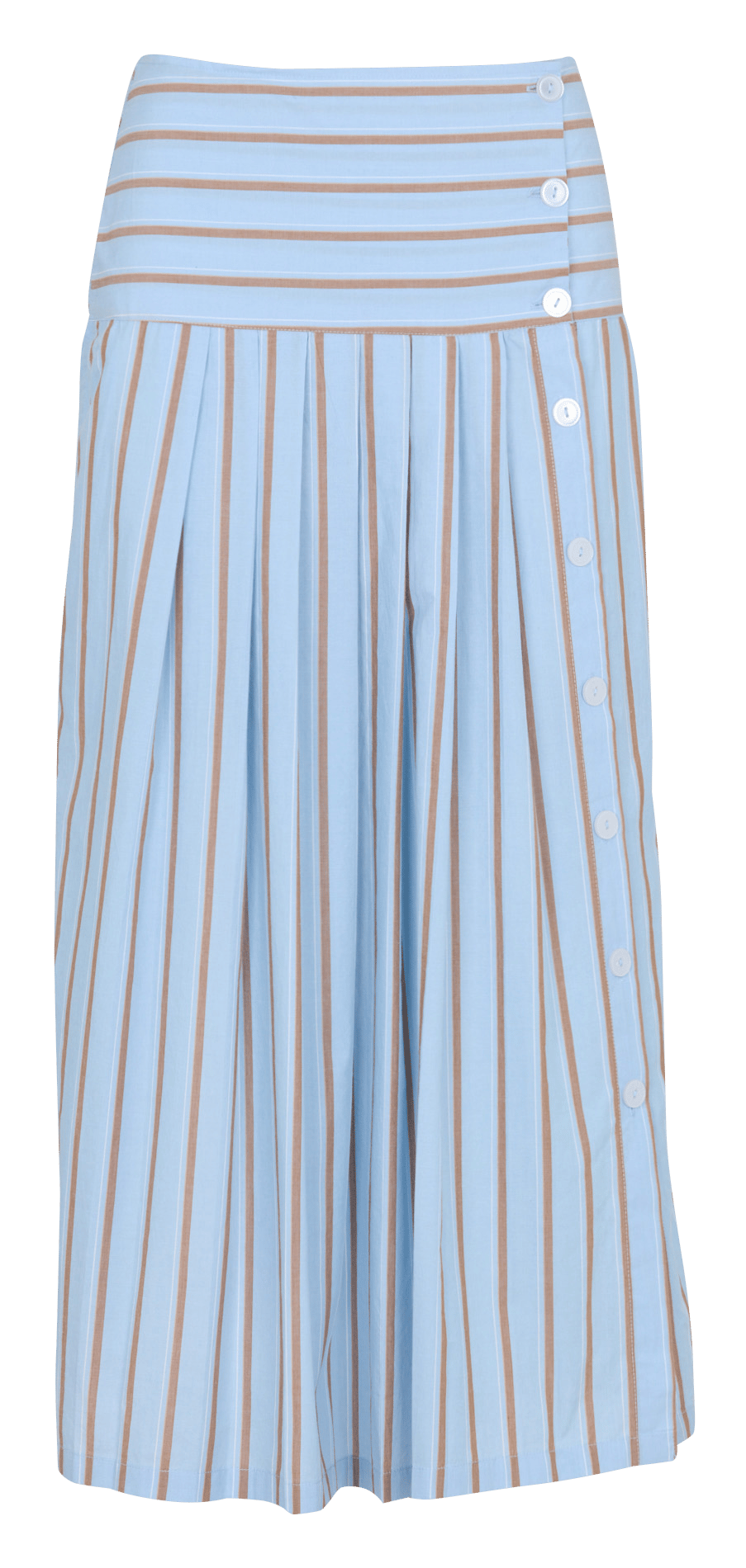 Ausgestellter Rock mit Bio-Baumwollstreifen LEON & HARPER Blau