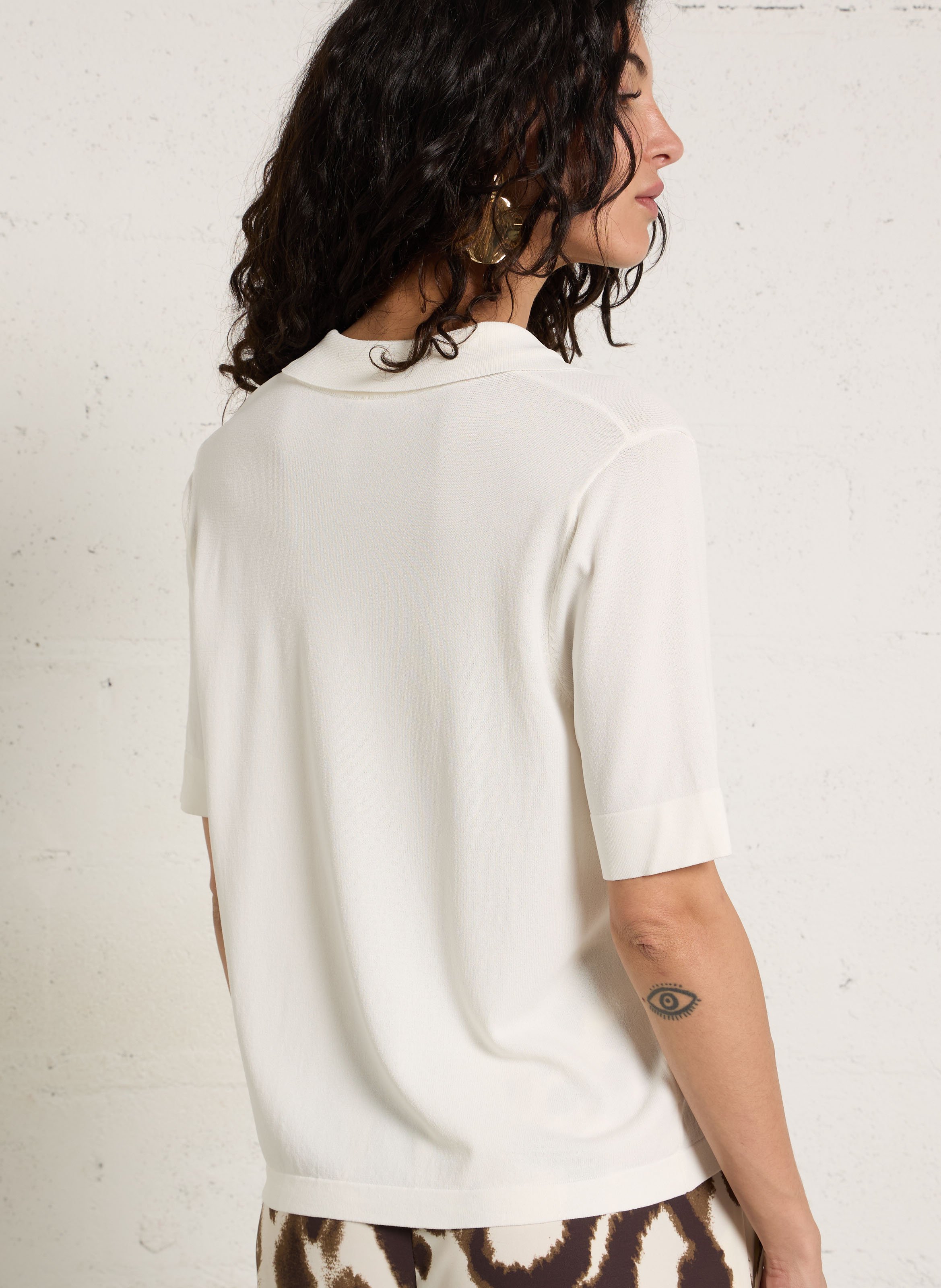 Polo droit en maille IMPERIAL Blanc