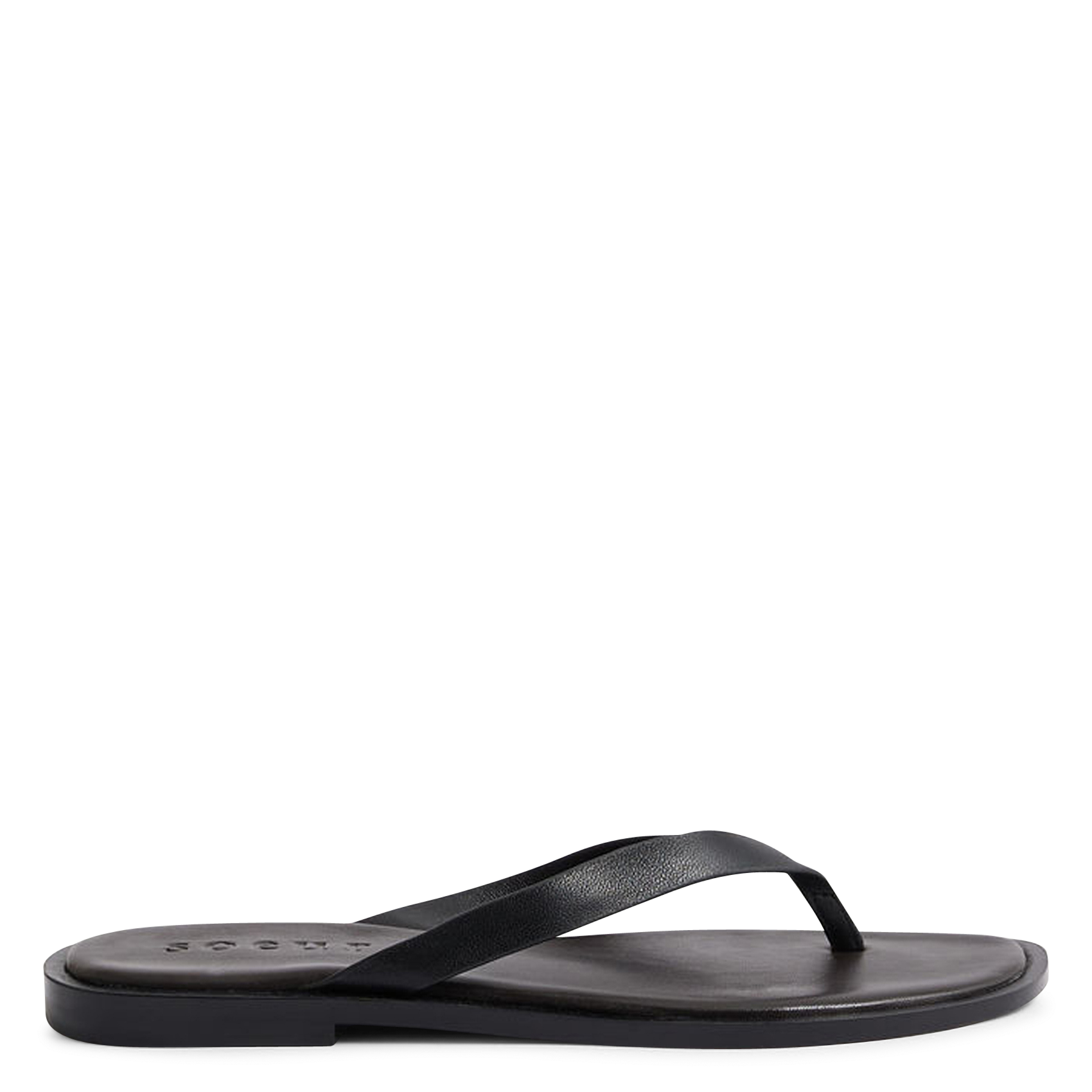 Aouda flat leather sandals SOEUR Black