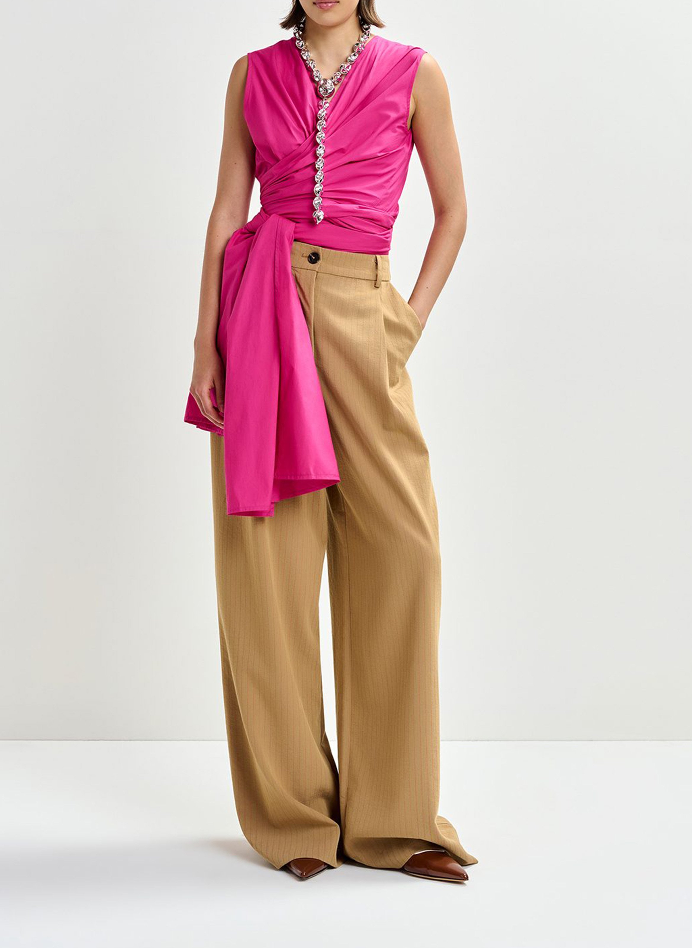 Bedrucktes Baumwoll-Oberteil ESSENTIEL ANTWERP Rosa