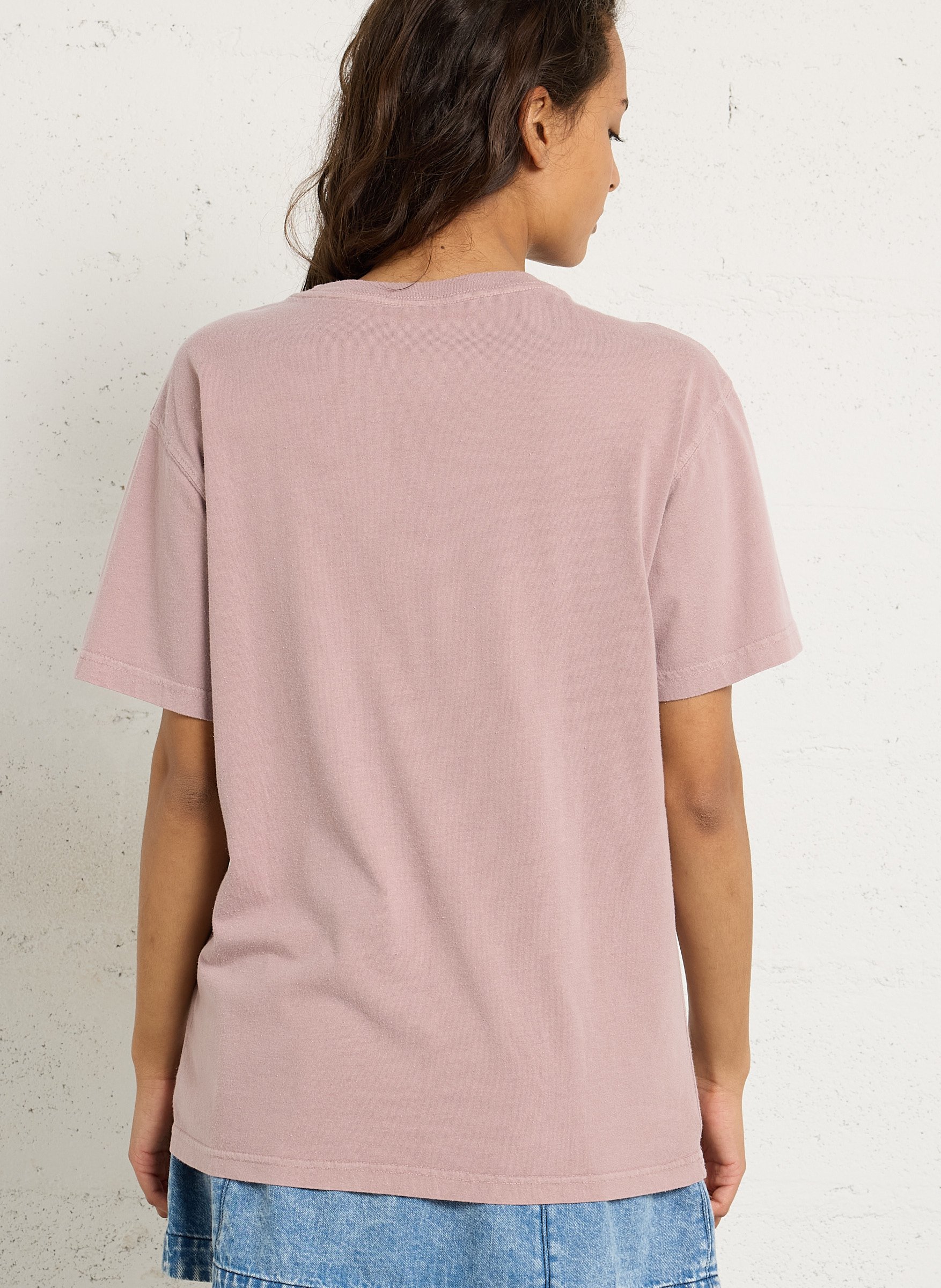 Tee-shirt droit col rond sérigraphié en coton NEWTONE Beige