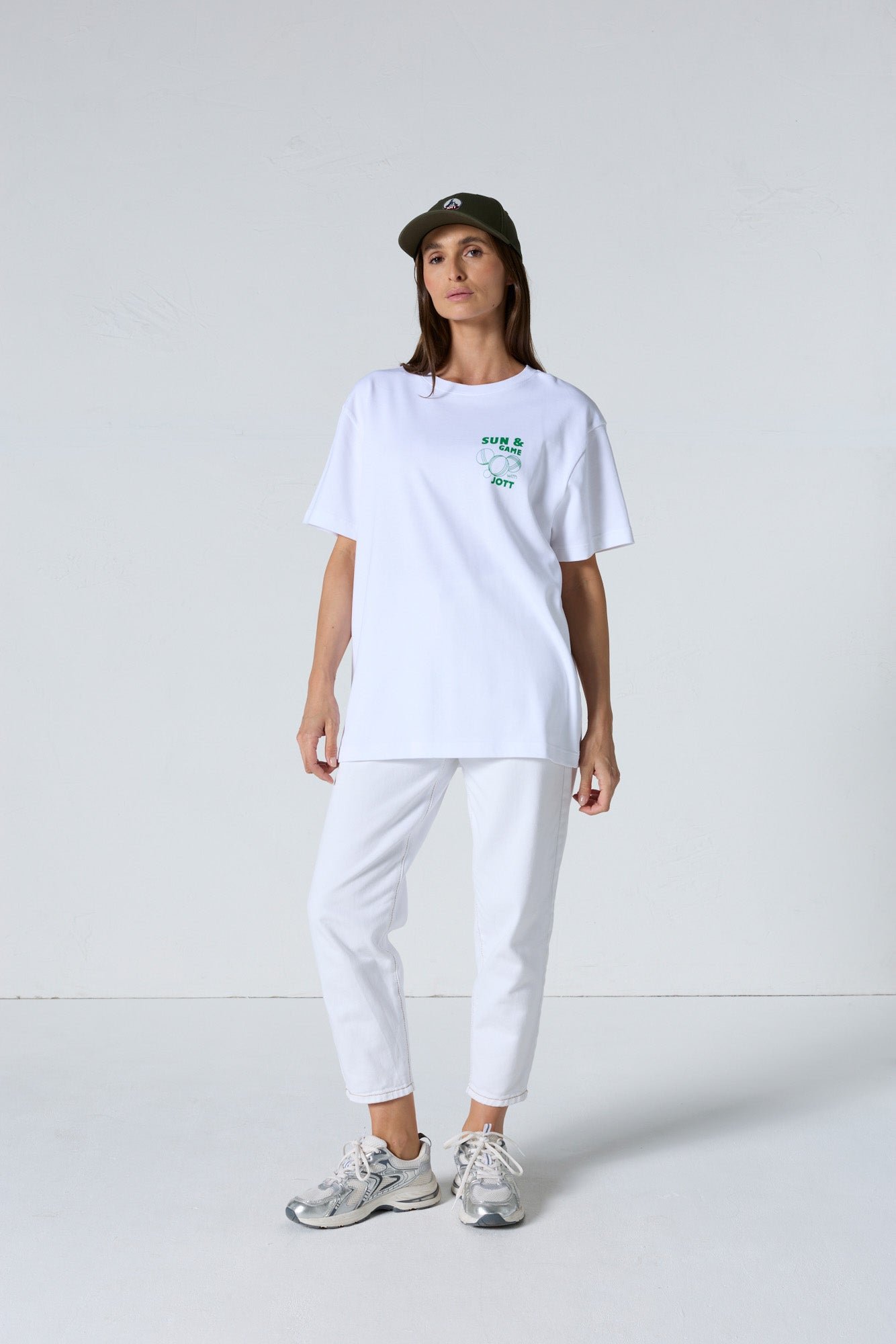 T-shirt col rond mixte imprimé samet JOTT Blanc