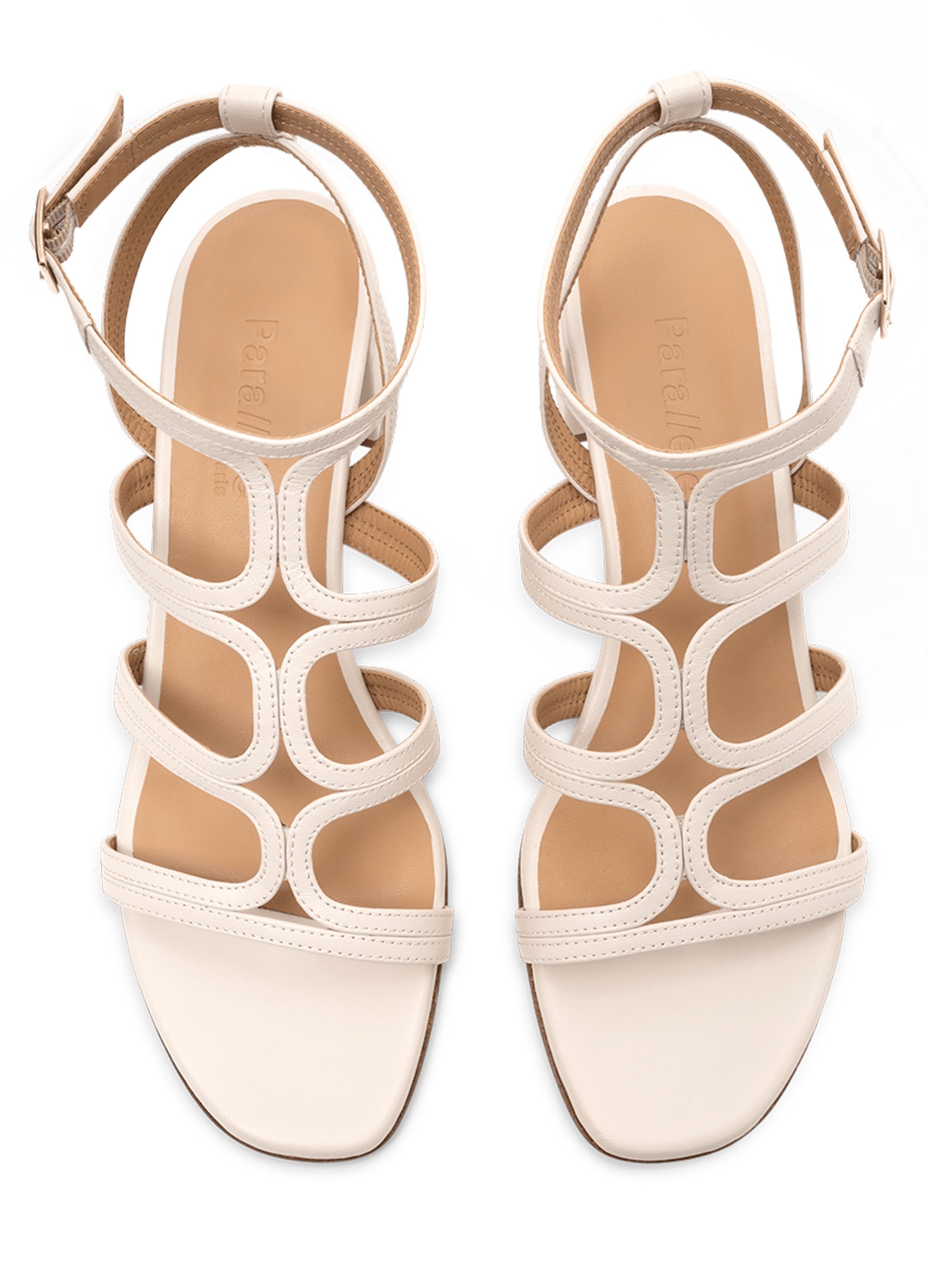 Sandales en cuir nappa latte PARALLELE PARIS Blanc