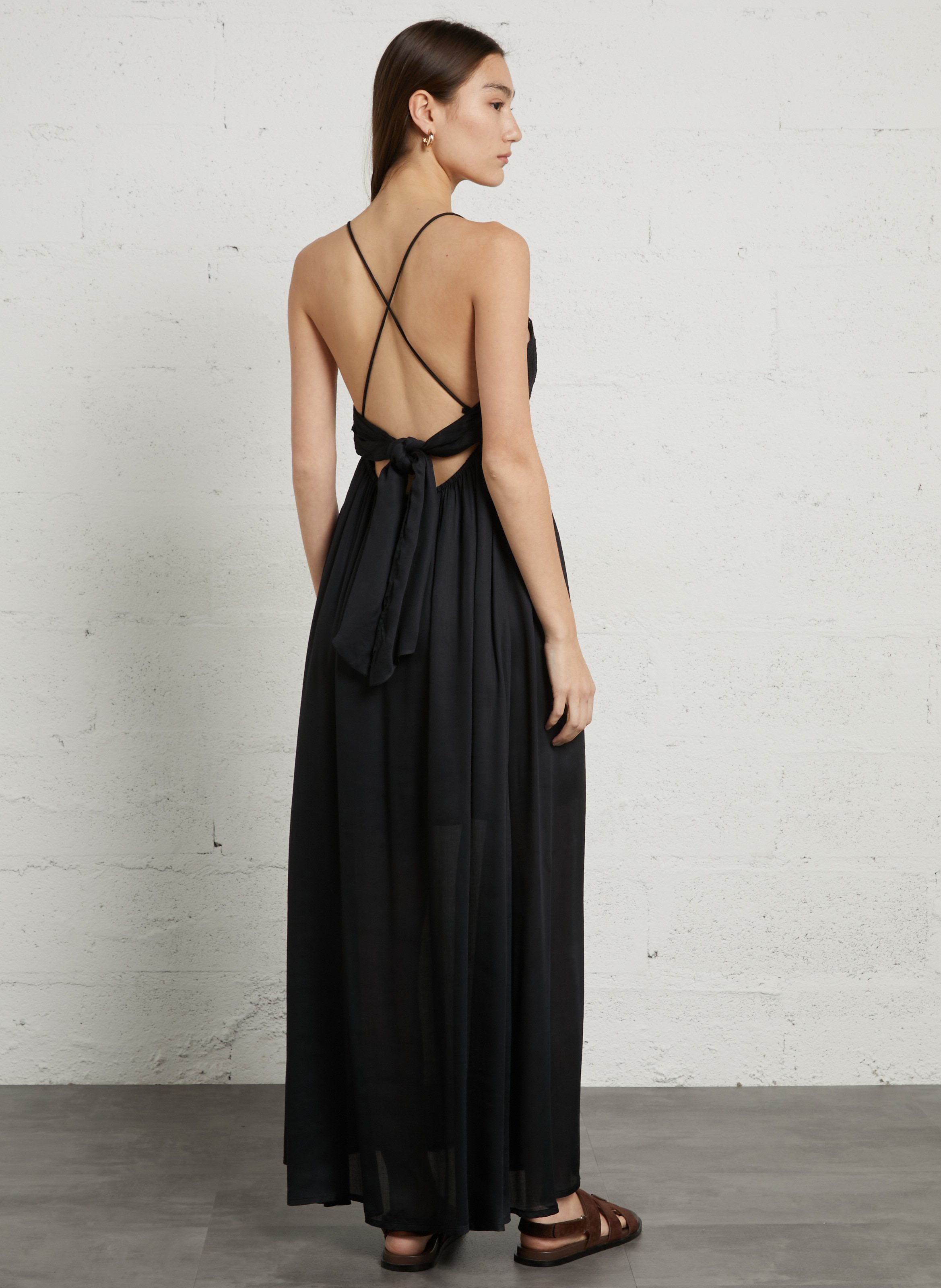 Lange, uitlopende jurk LOUISE MISHA Zwart