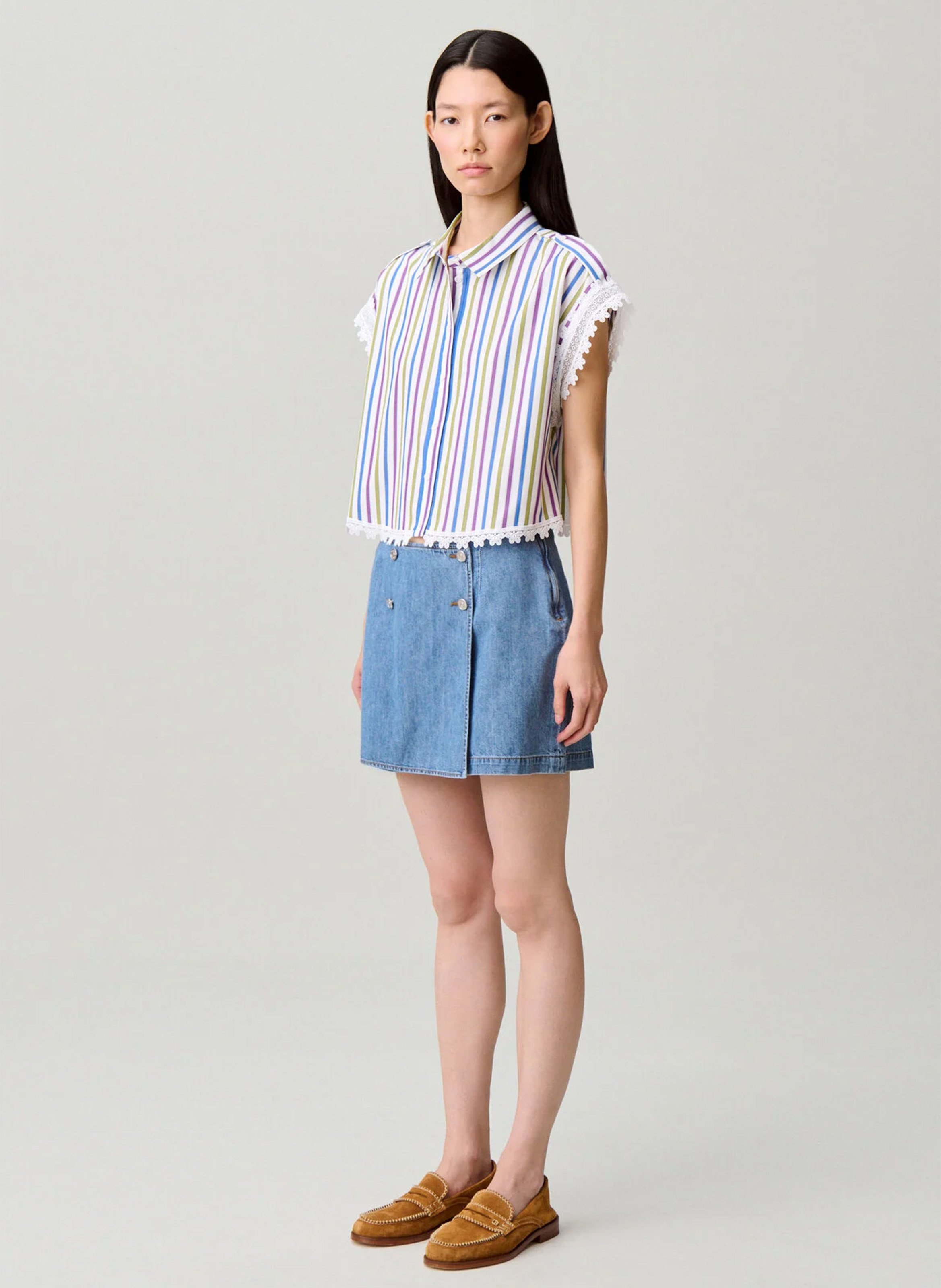 Chemise droite en coton CLAUDIE PIERLOT Multicolore