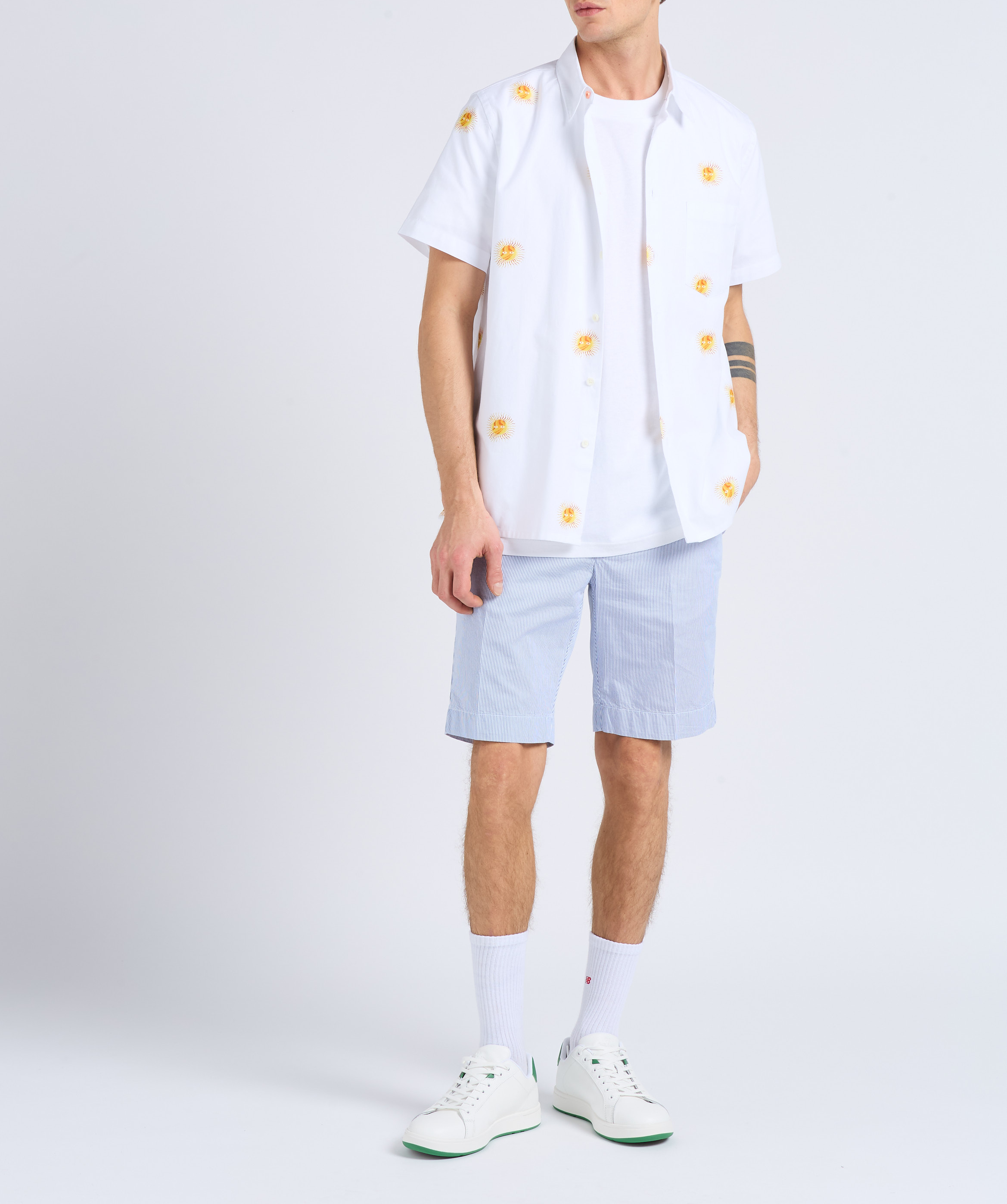 Straight organic cotton shirt with classic collar PAUL SMITH White