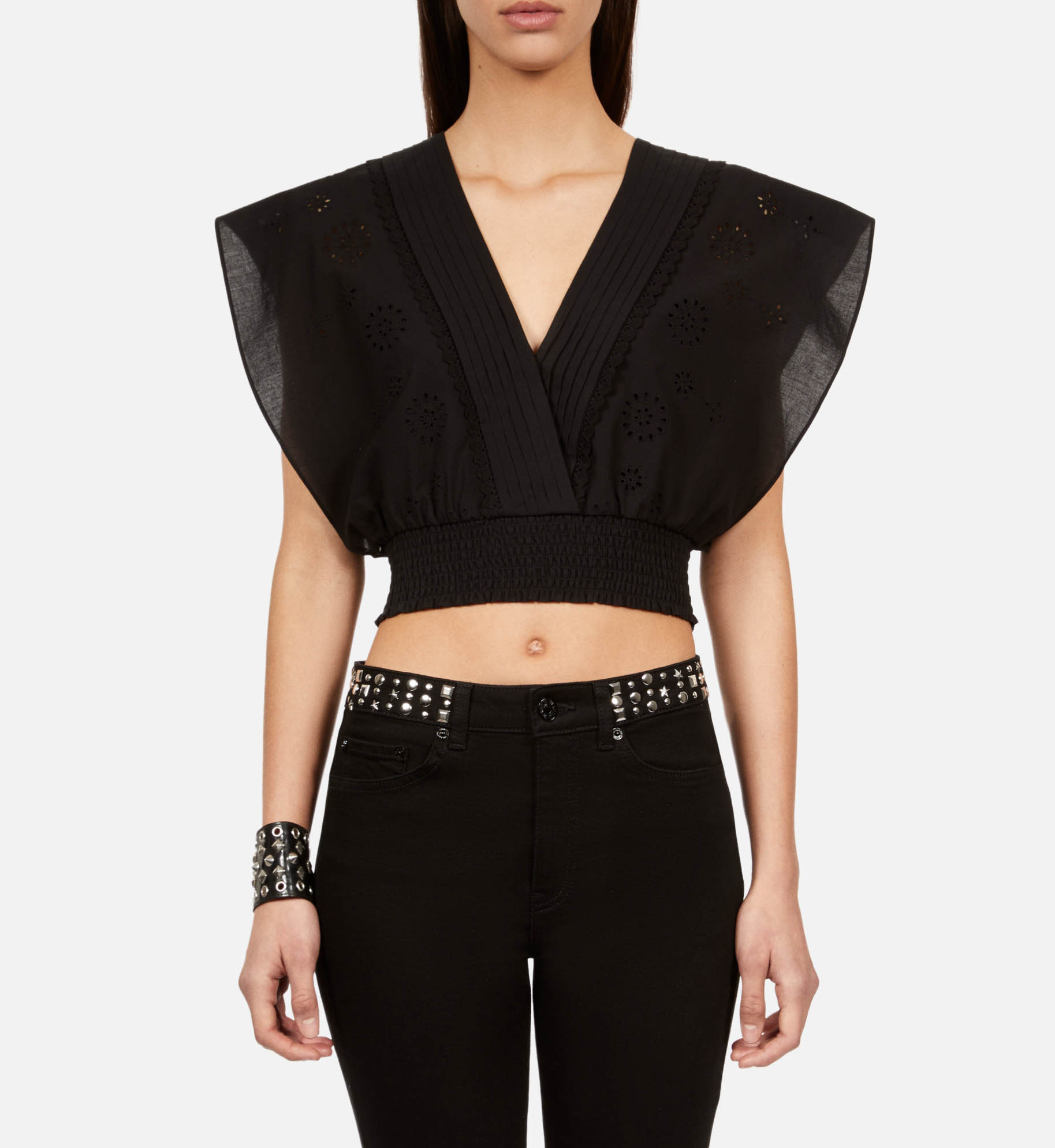 Top court brodé en coton THE KOOPLES