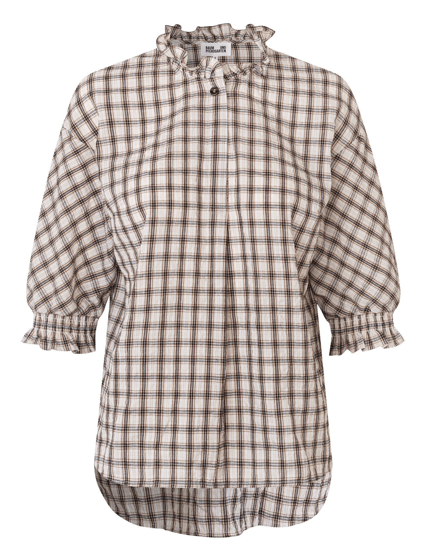 Blusa de cuadros con mangas 3/4 BAUM UND PFERDGARTEN Multicolor