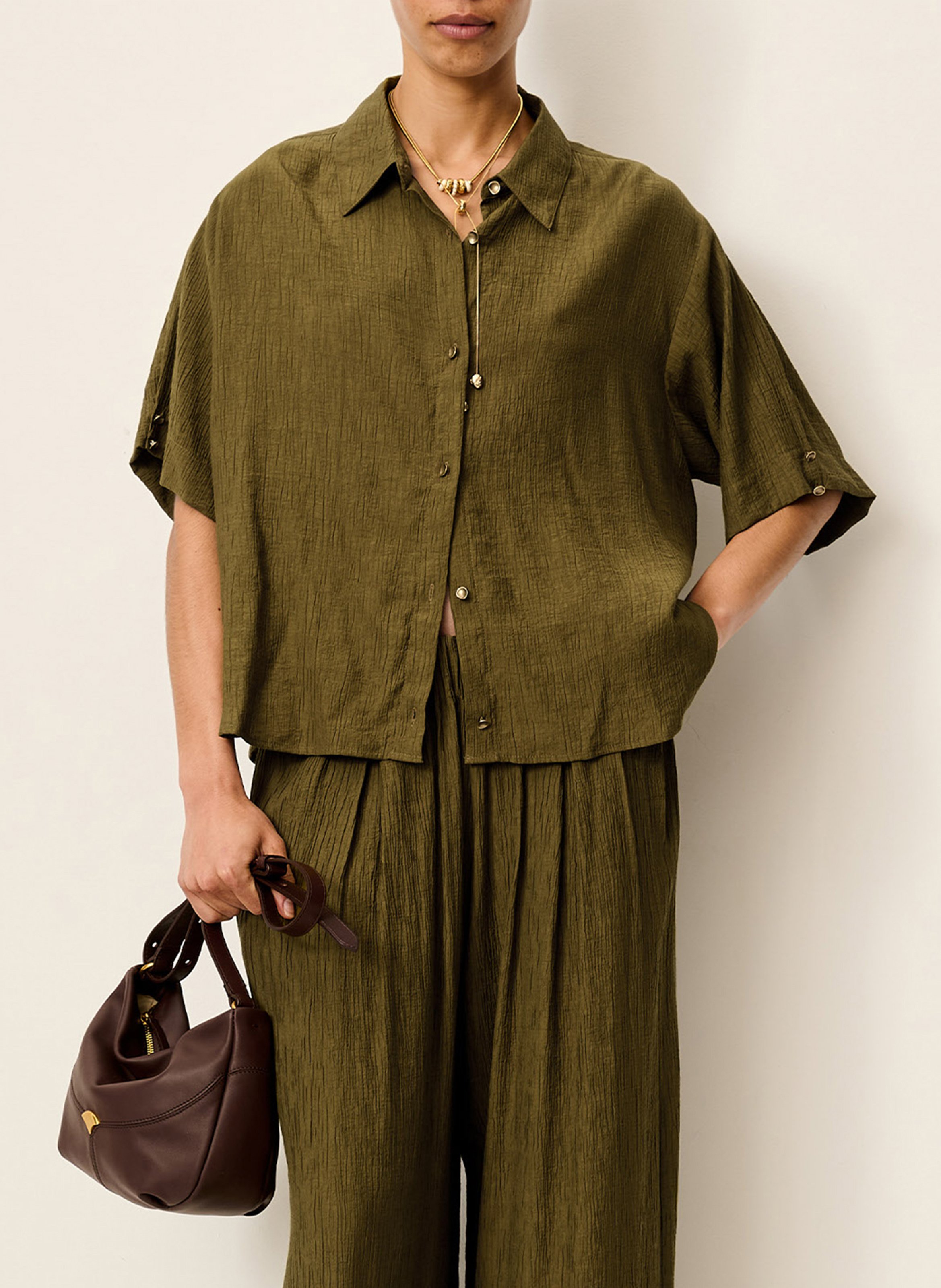Bedrucktes Hemd mit klassischem Kragen SESSUN Khaki