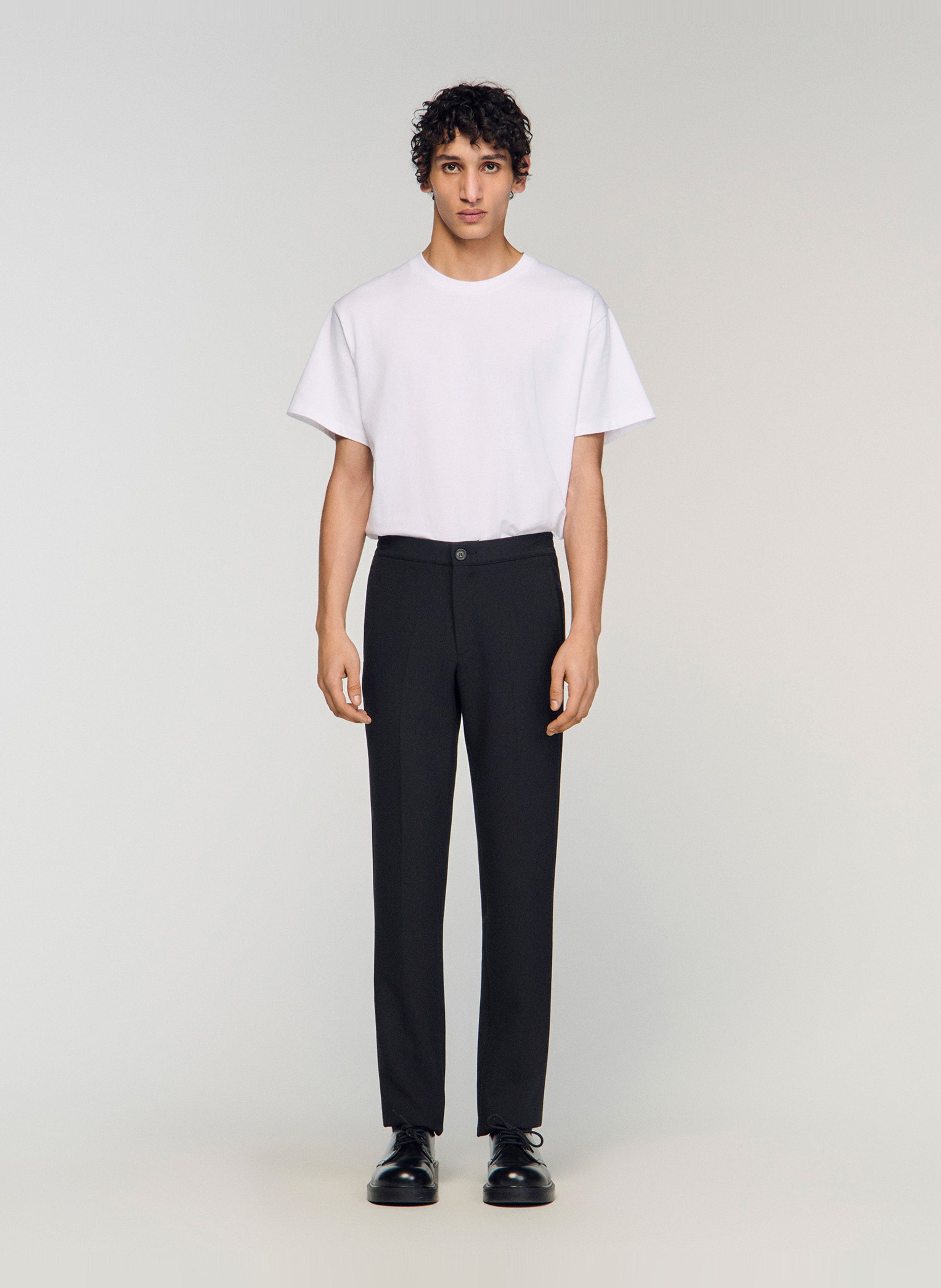 Pantalon droit  SANDRO Noir