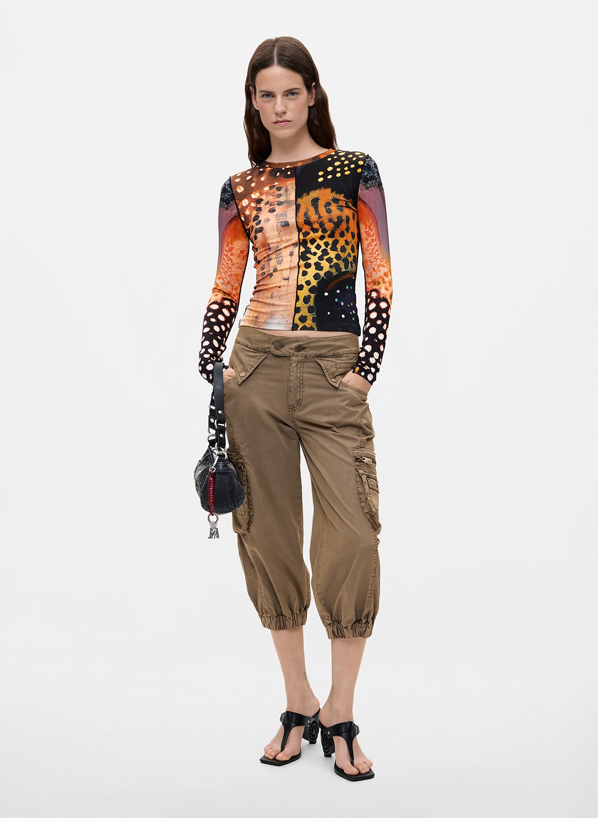 Rechte top met ronde hals en print DESIGUAL Veelkleurig