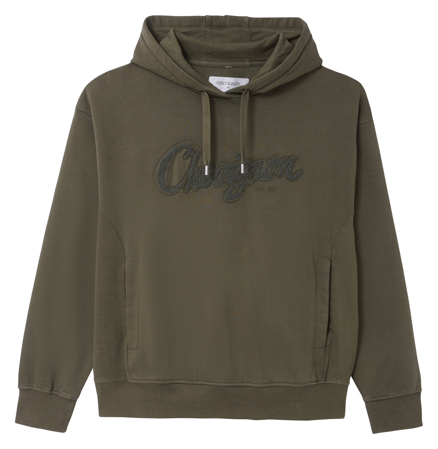 Weit geschnittener Hoodie aus Baumwolle mit Stickerei CHEVIGNON Khaki