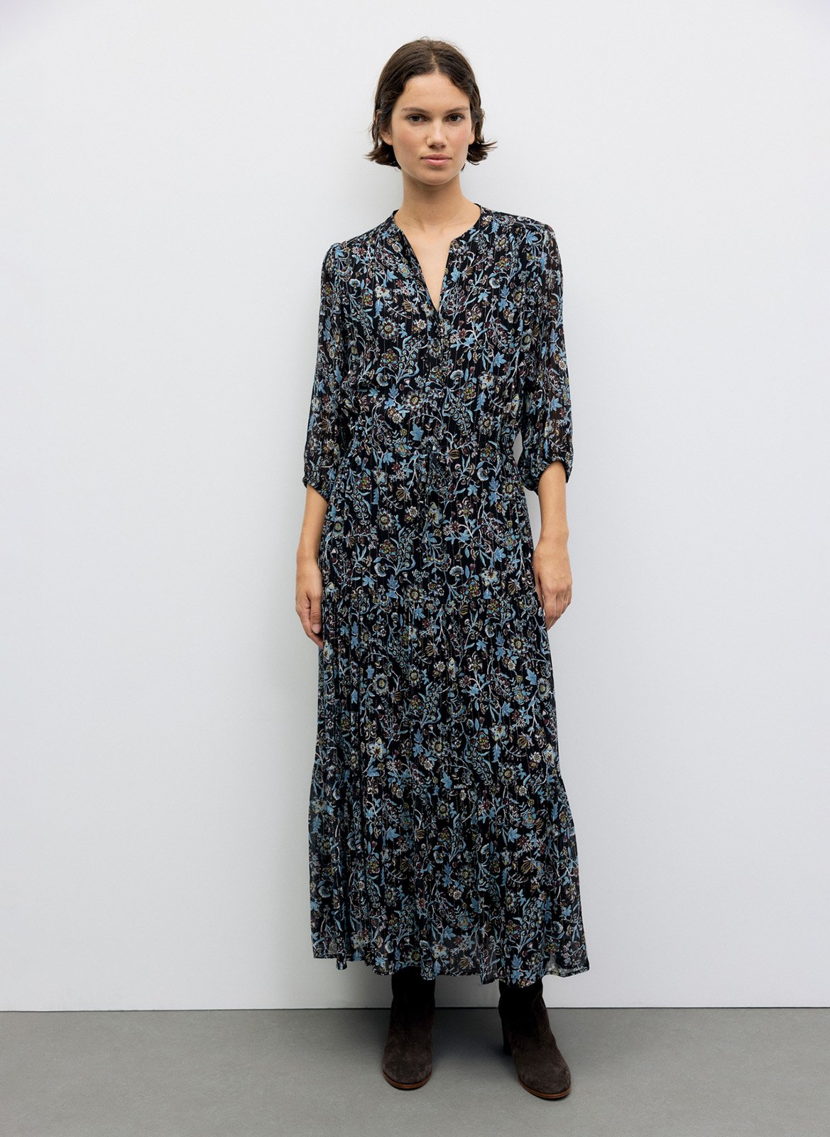 Robe midi à imprimé GERARD DAREL Noir