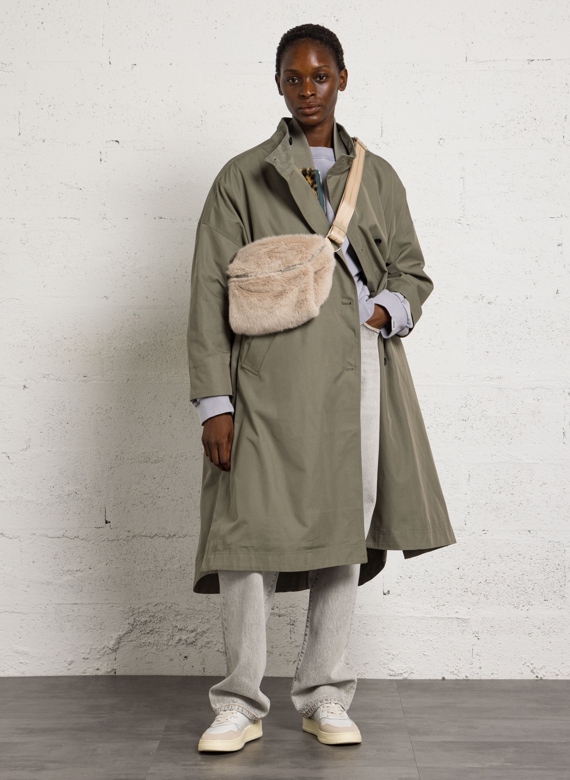 Faux fur bum bag BELLEROSE White