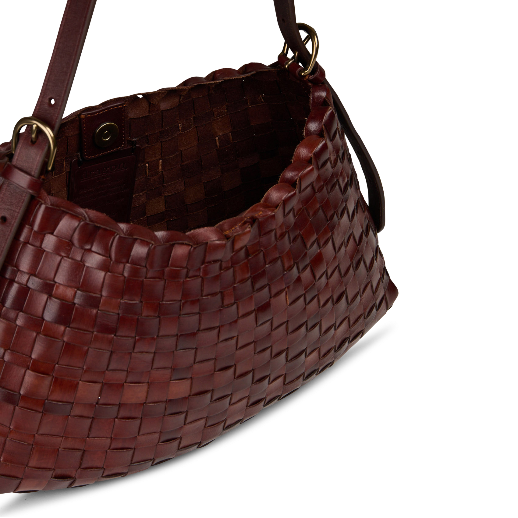 Woven leather shoulder bag | Brown DRAGON DIFFUSION Women