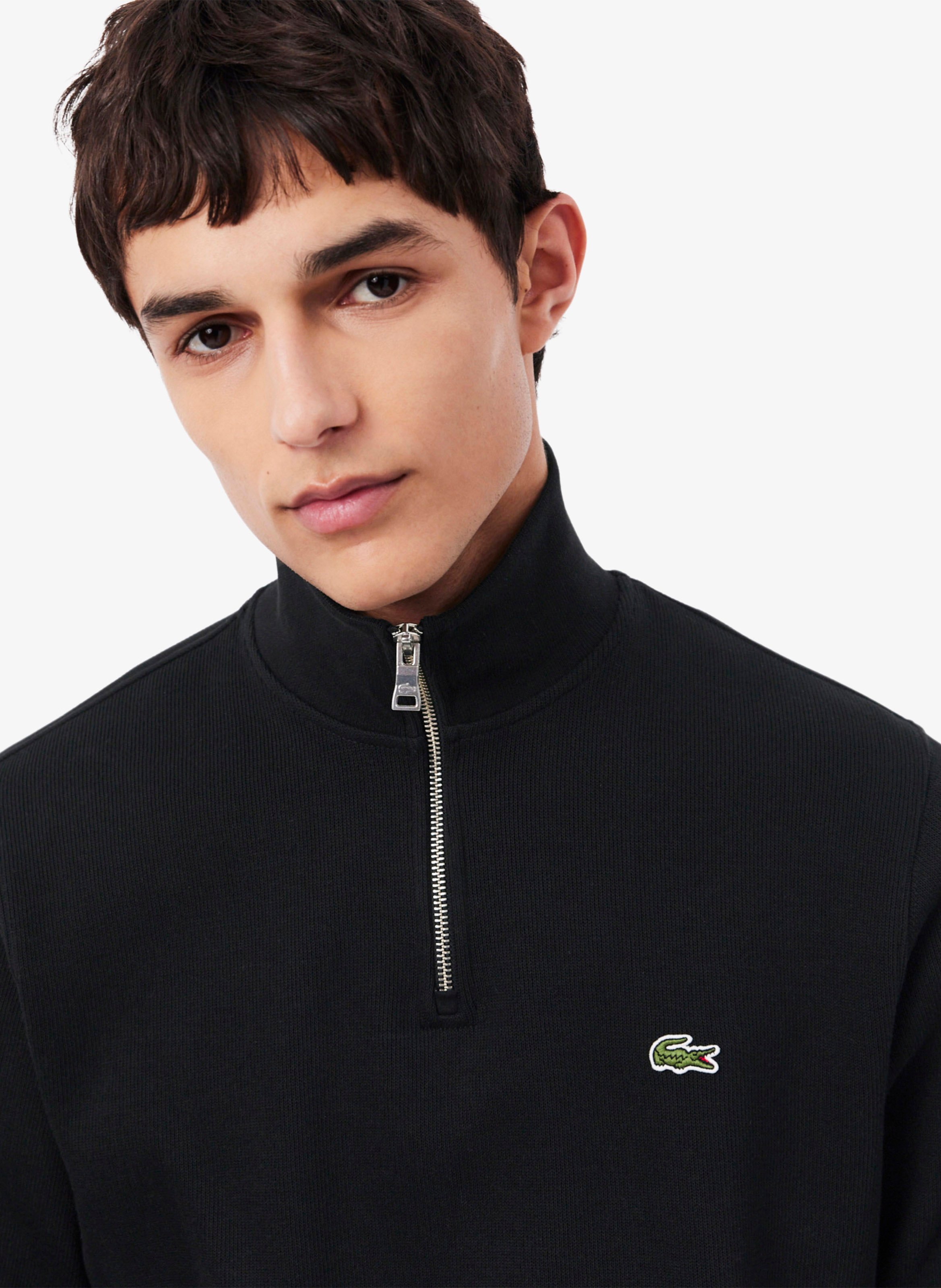 Sweatshirt mit Stehkragen und Reißverschluss aus Baumwolle LACOSTE Schwarz