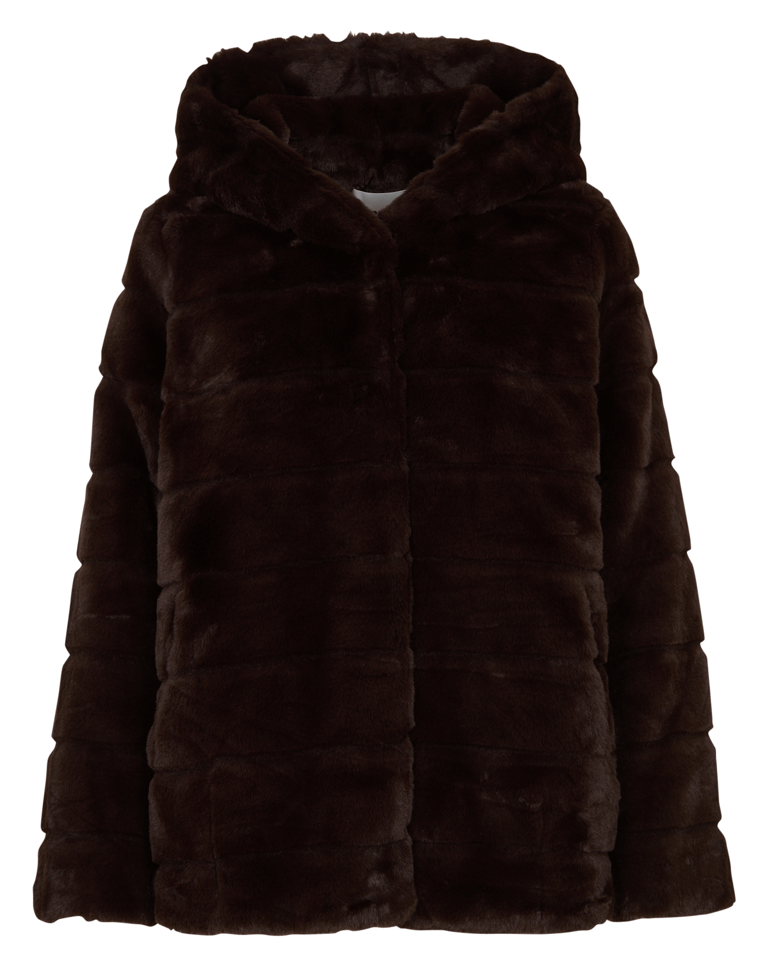 Oversized faux fur hooded coat APPARIS Brown