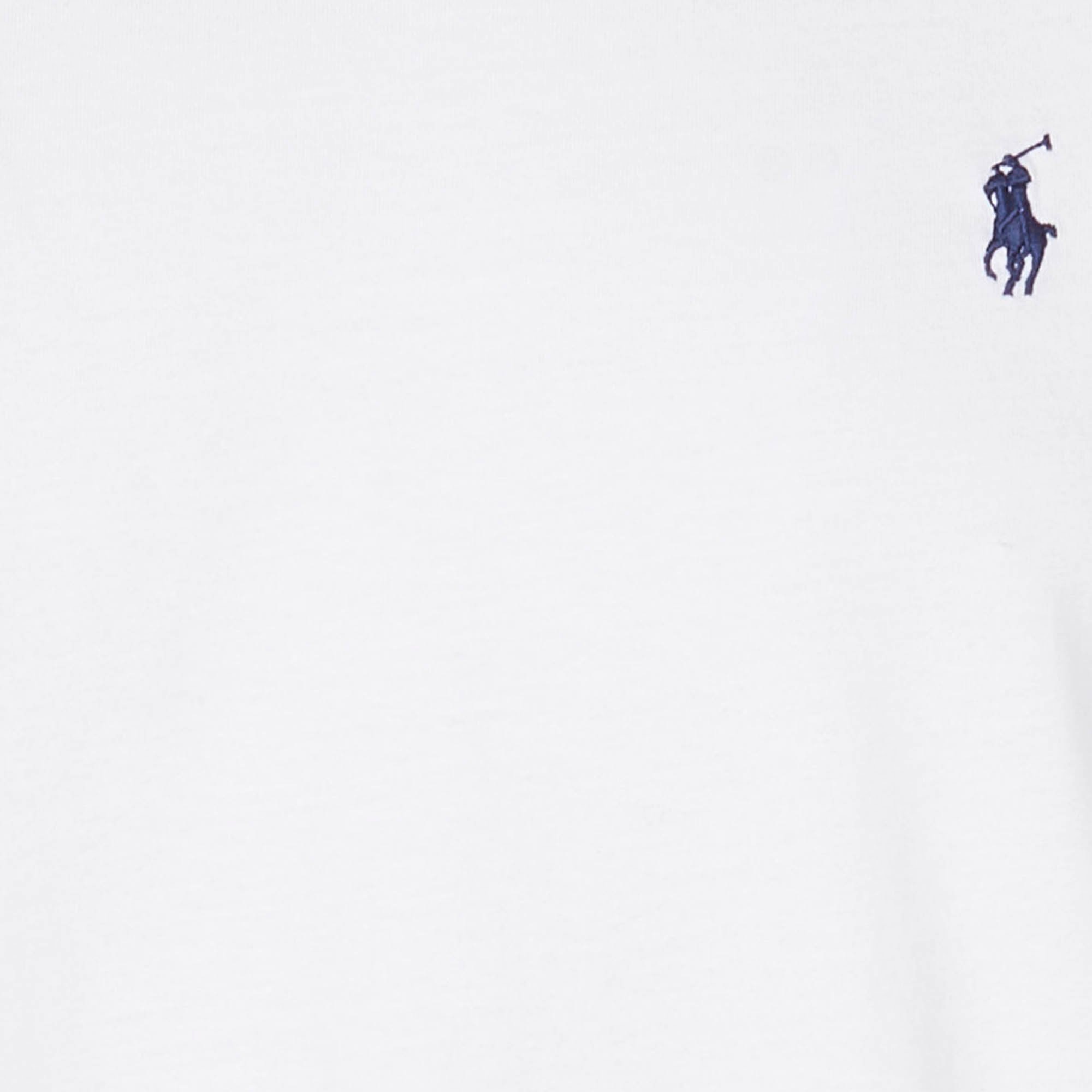 Tee-shirt col rond slim-fit en coton POLO RALPH LAUREN Blanc