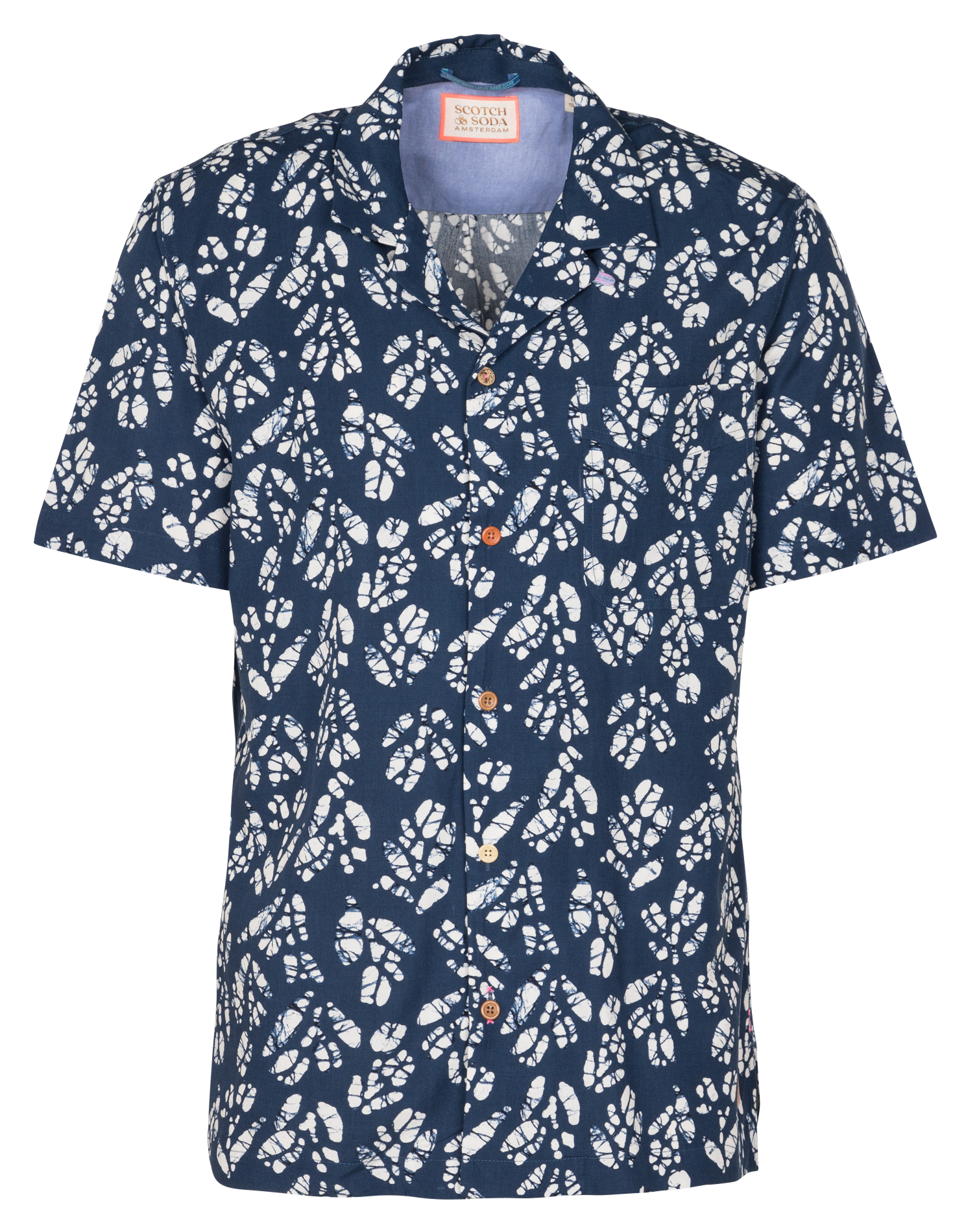 Blouse met korte mouw, klassieke kraag en print SCOTCH AND SODA Veelkleurig