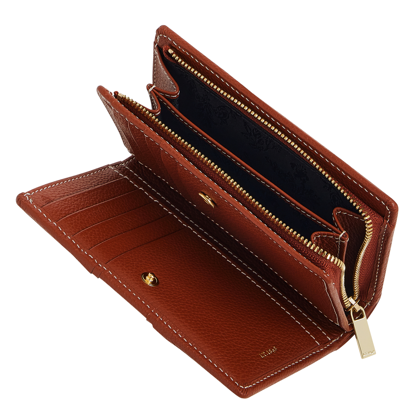 Portefeuille compact en cuir  LE TANNEUR Marron