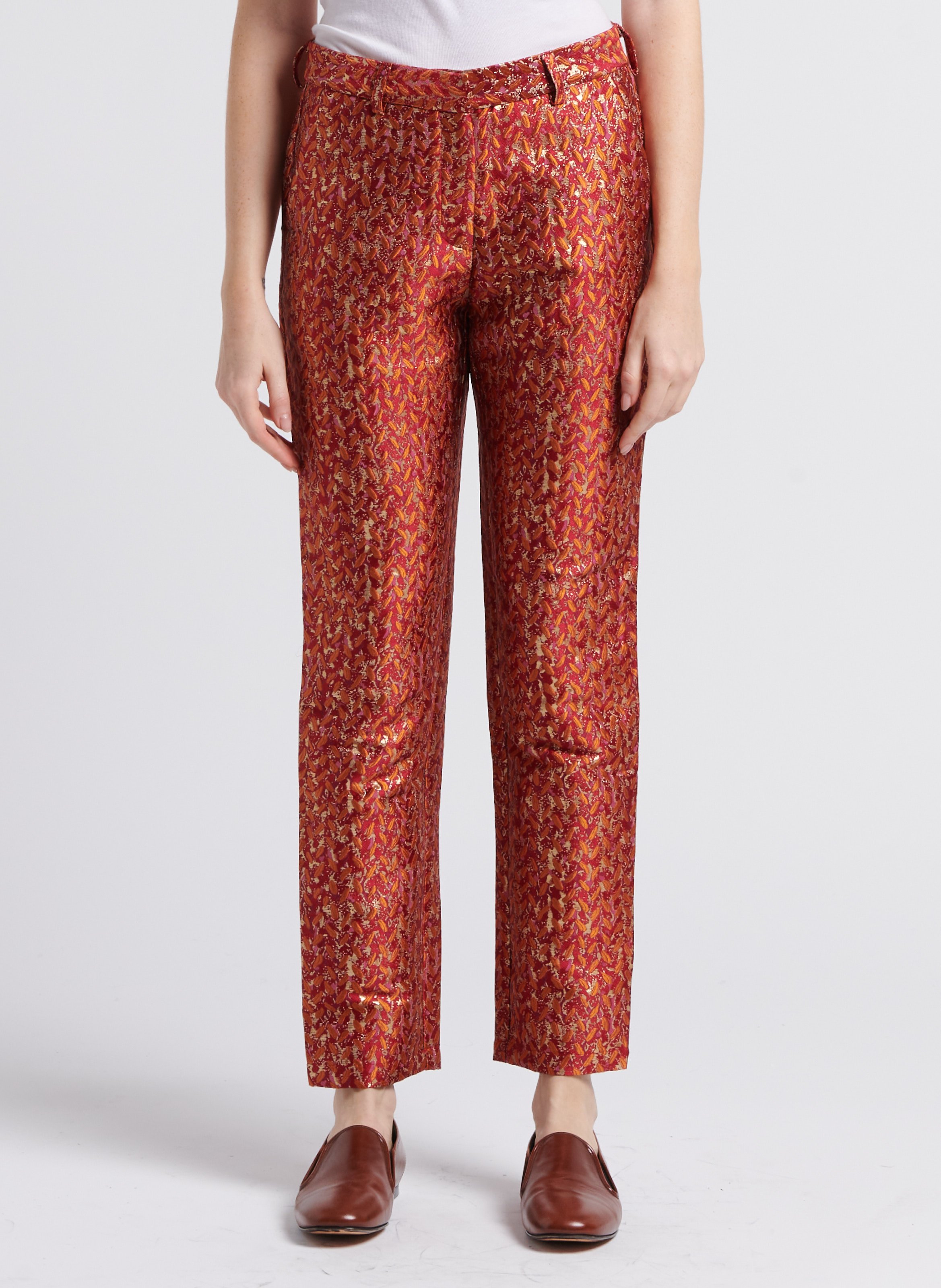 Gerade geschnittene Hose aus Jacquard mit Metallic-Effekt LA PETITE ETOILE Orange