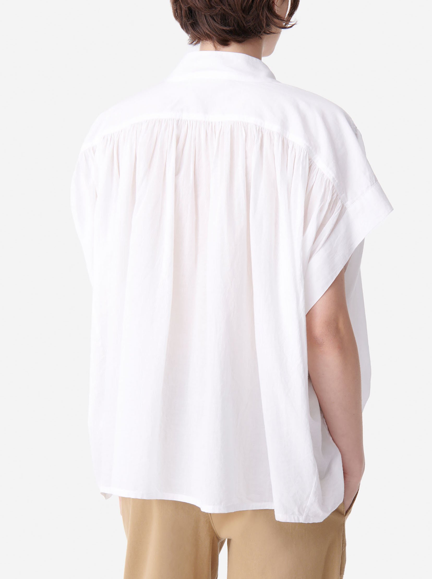 Weite Baumwollbluse mit V-Ausschnitt VANESSA BRUNO Weiss