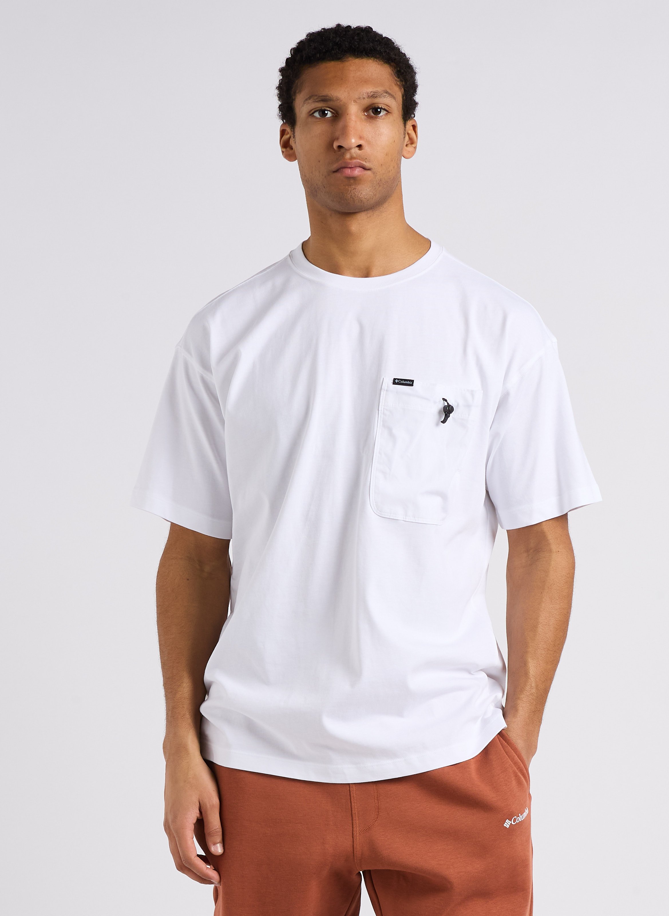 Round-neck cotton T-shirt COLUMBIA White