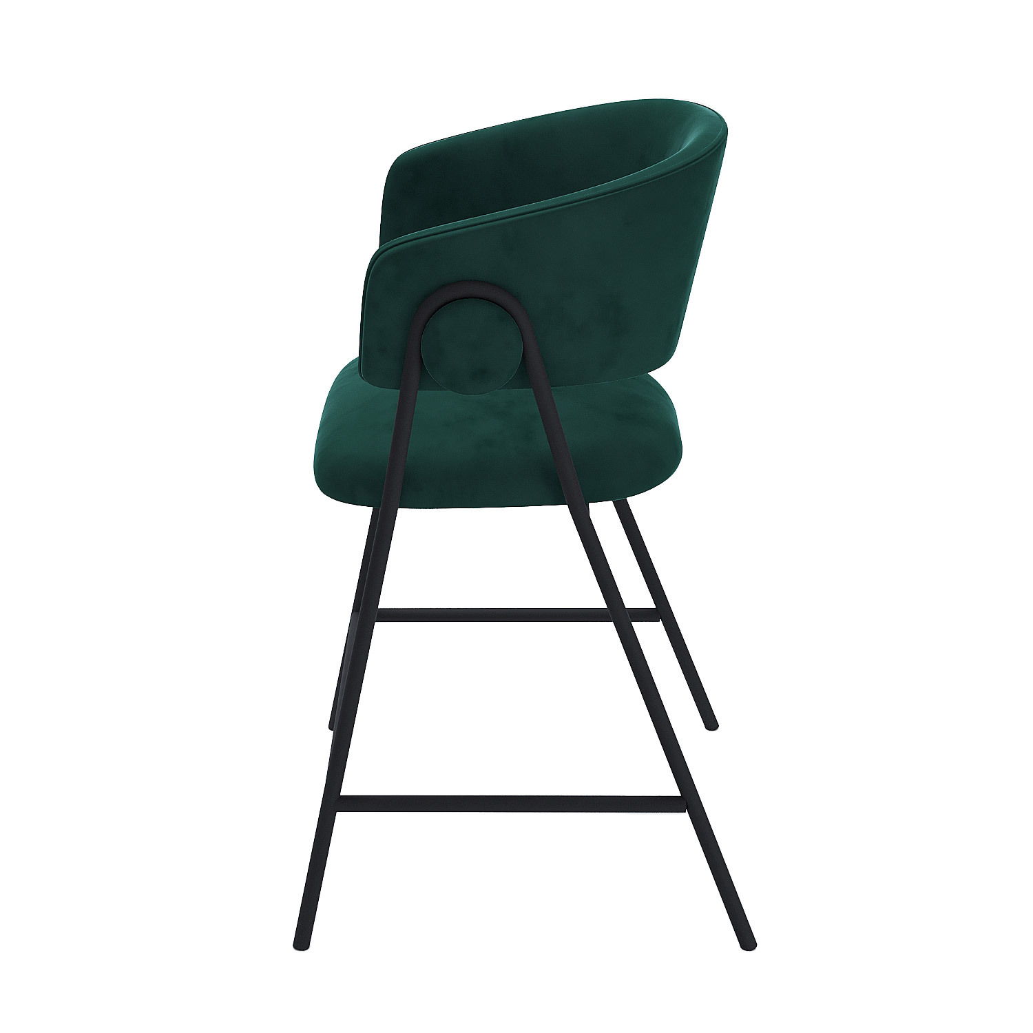 Set of 2 bar stools with backrest, velvet POTIRON PARIS Green