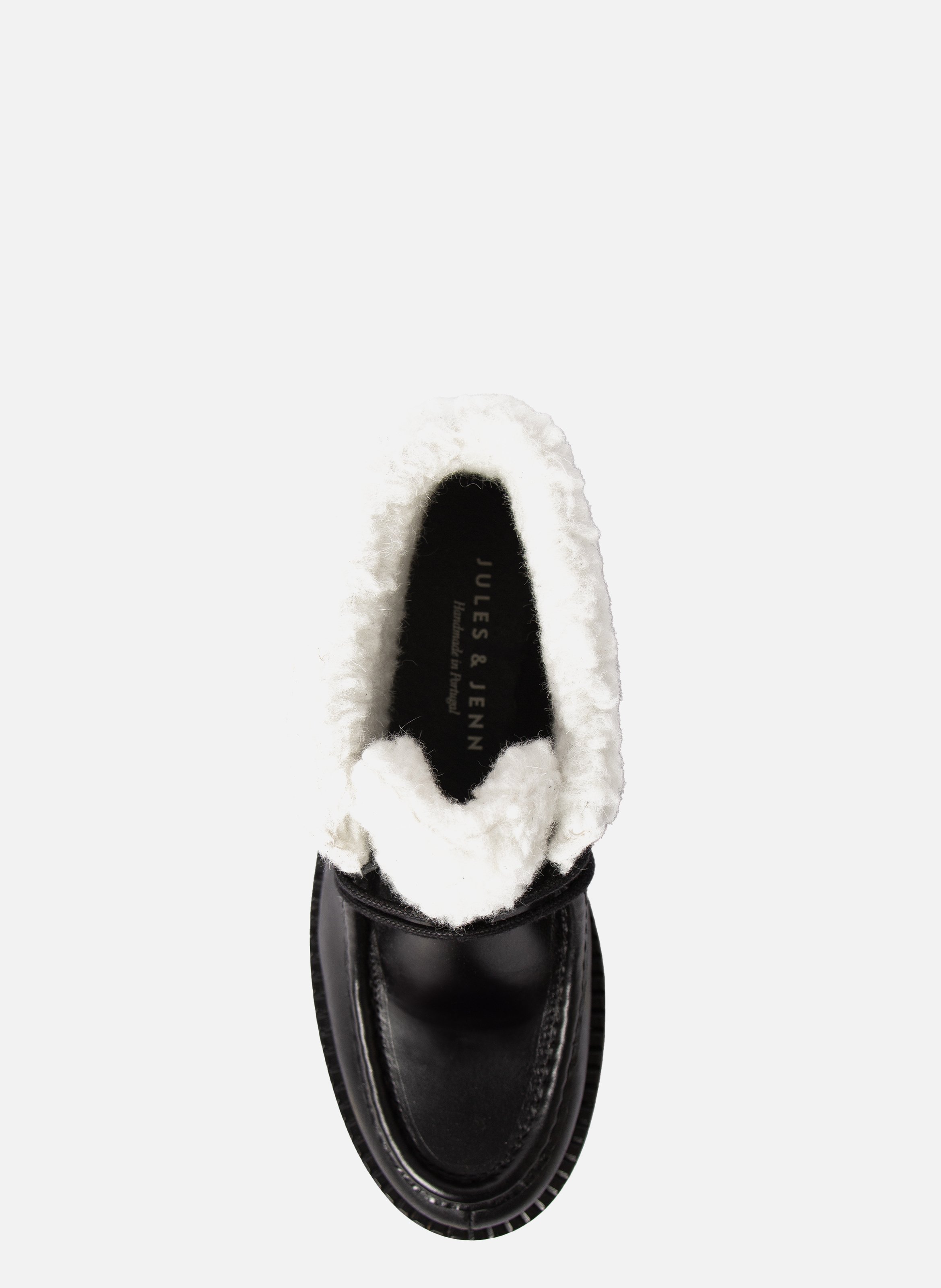 Low leather fur-lined ankle boots JULES & JENN Black