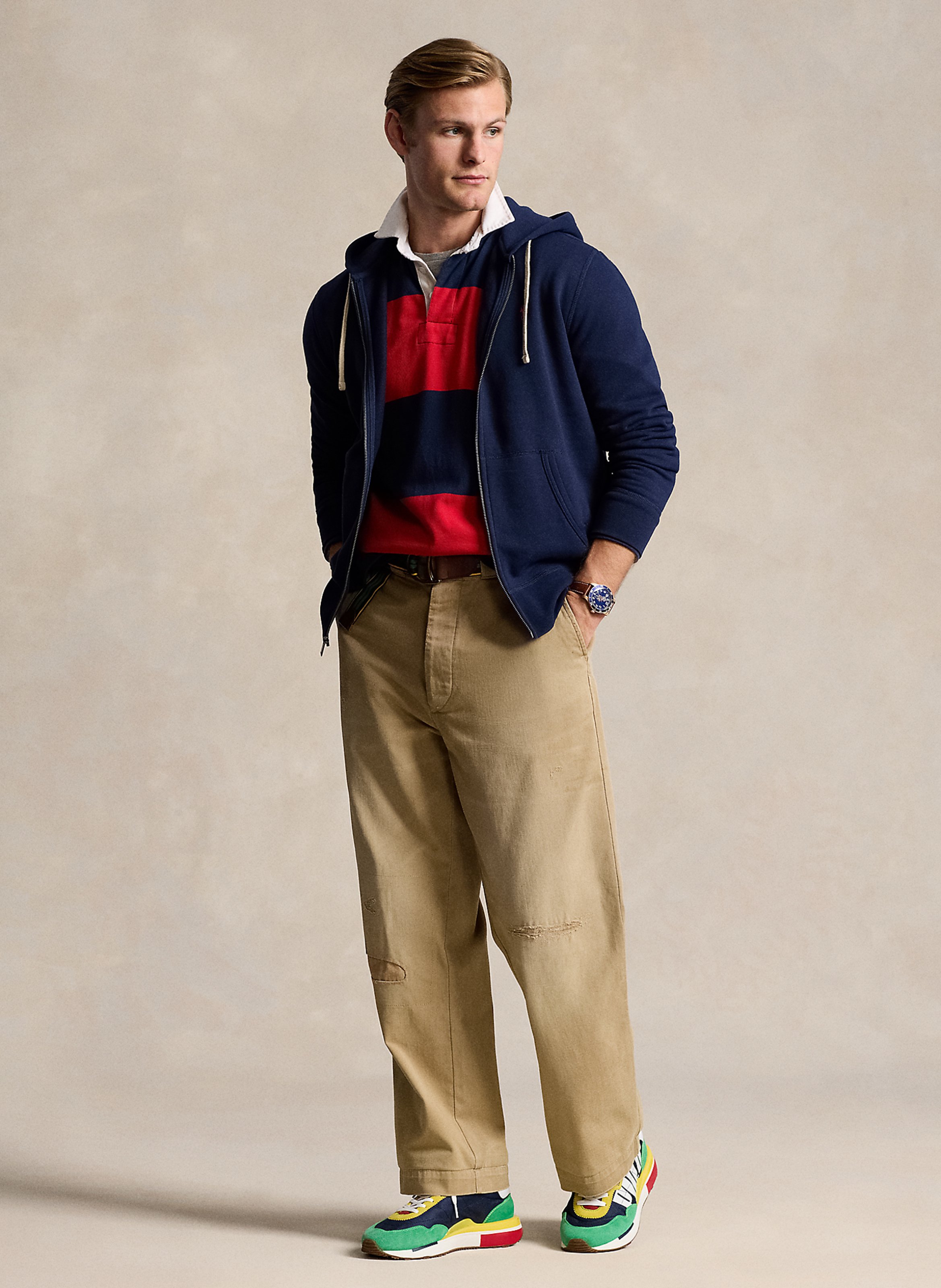 Regular-fit cotton-blend hoodie POLO RALPH LAUREN Blue