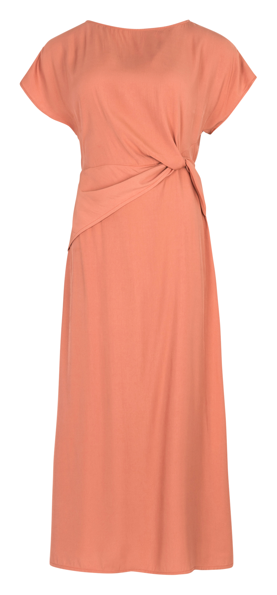 Draped midi dress with short sleeves AN'GE Orange