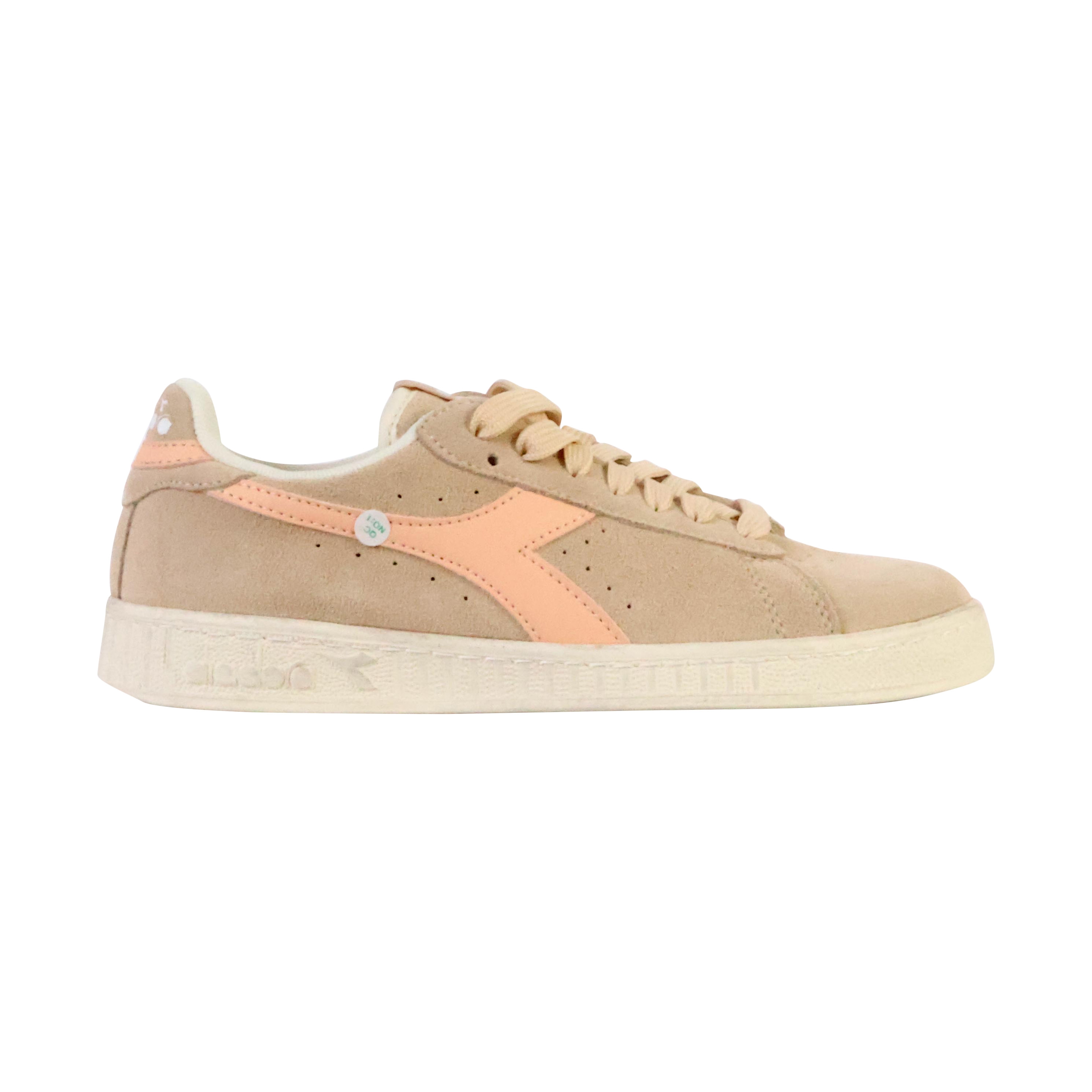 Waxed suede leather low-top sneakers DIADORA Beige