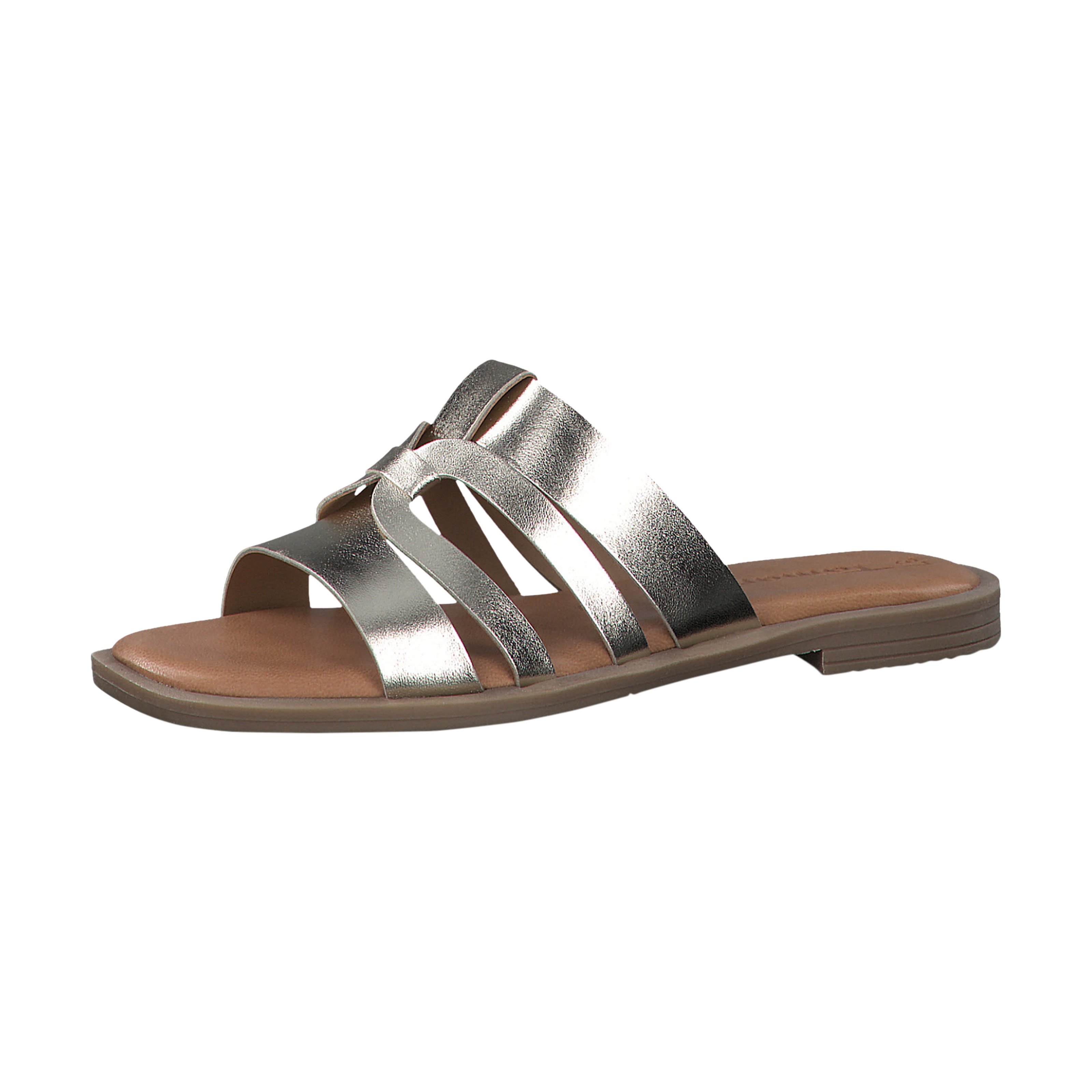 Aouda flat leather sandals TAMARIS Golden