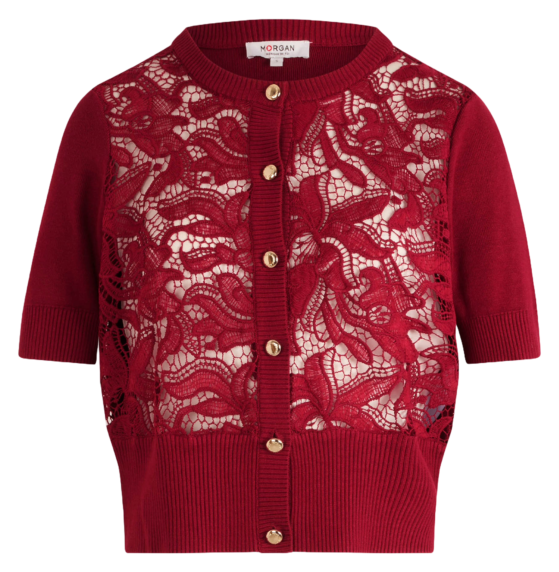 Round-neck cardigan MORGAN Red