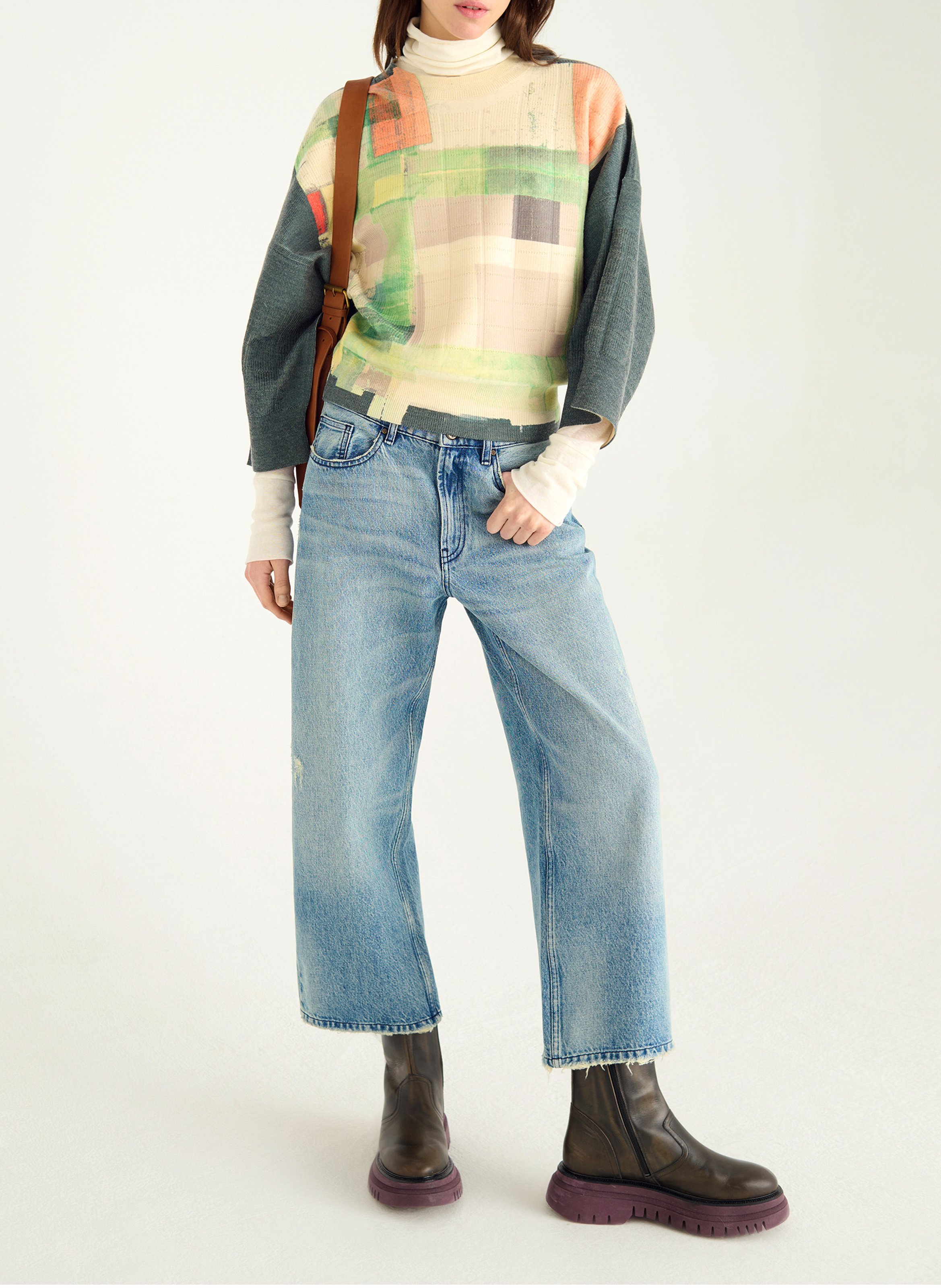 Pull oversize col rond COTELAC Vert