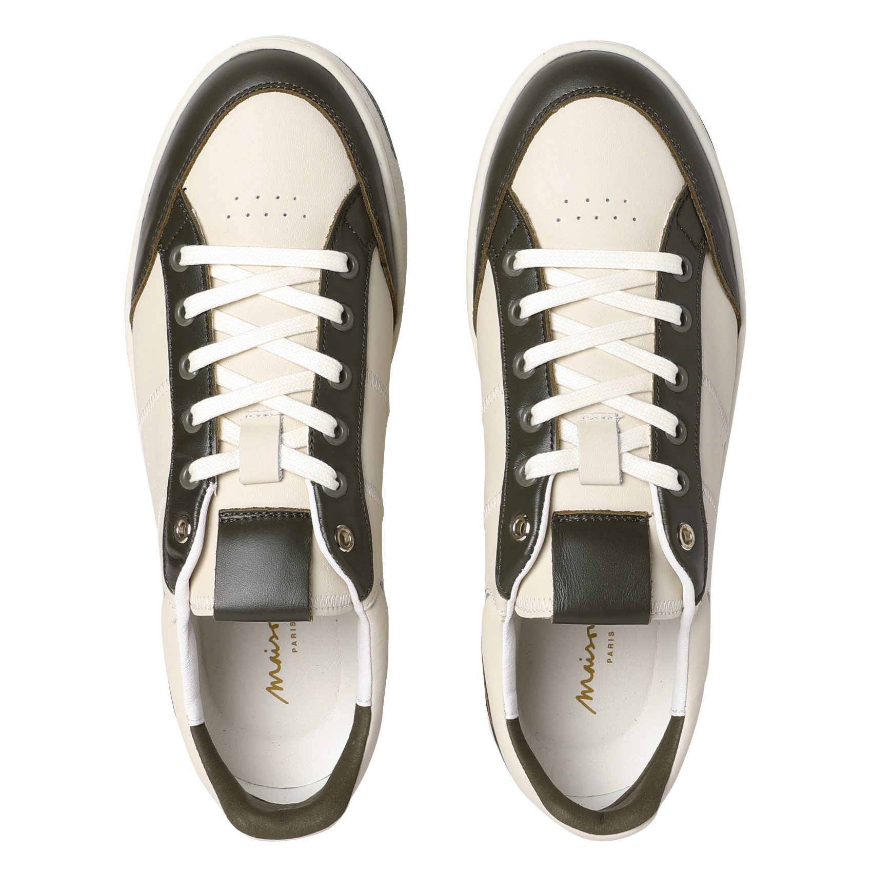 Baskets basses en cuir  MAISON 123 Kaki