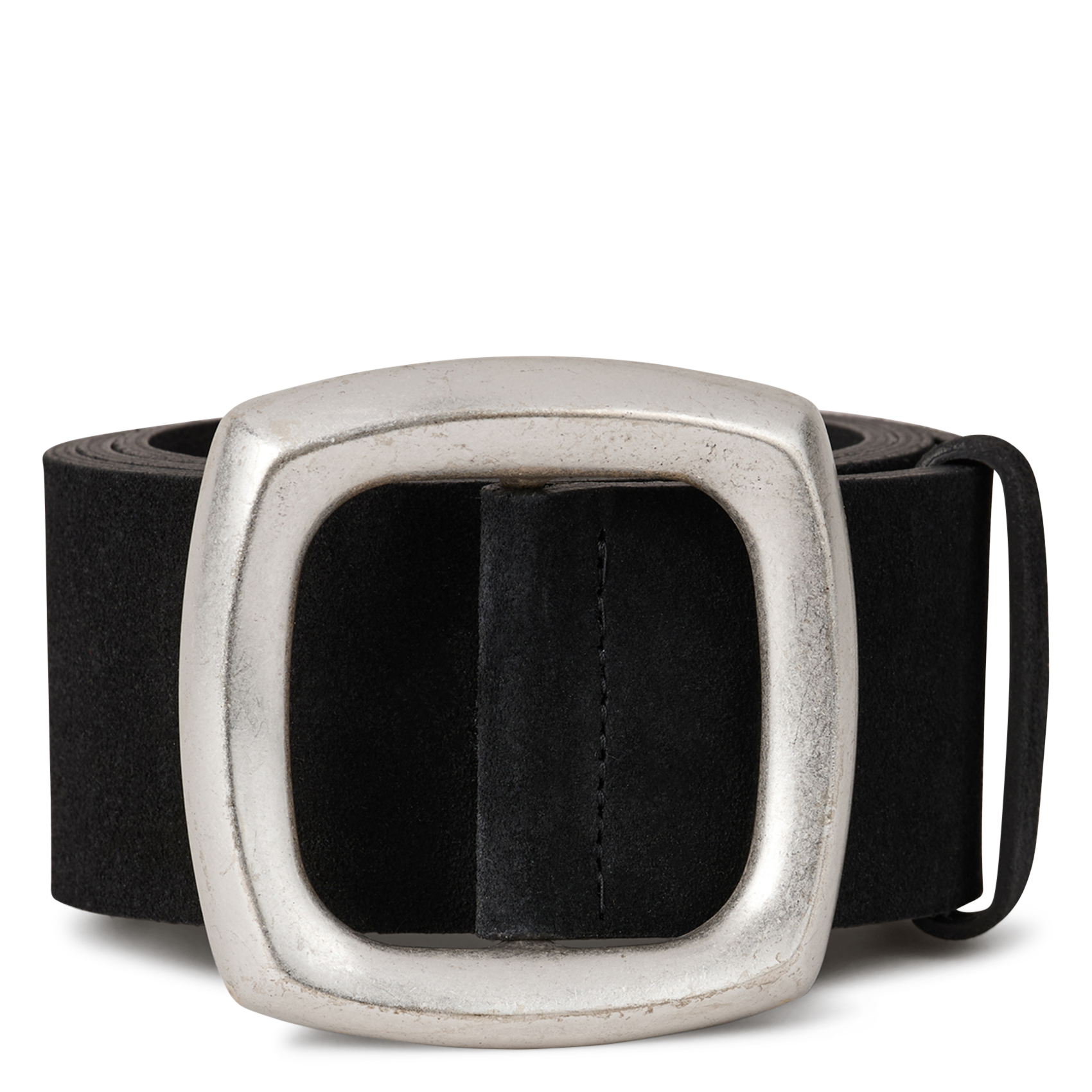 Leren ceintuur met vierkante gesp BA&SH Zwart