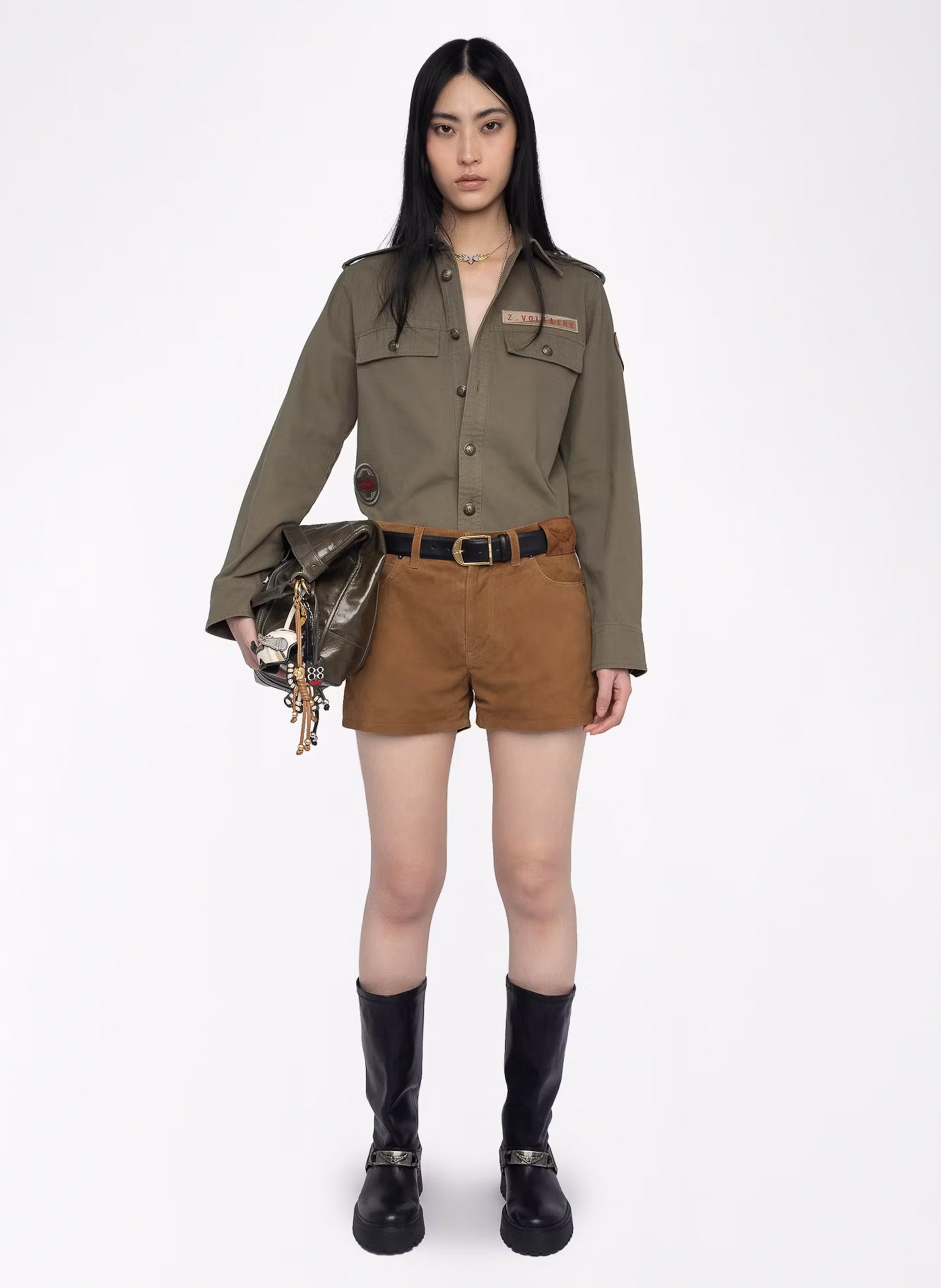 Chemise col classique en coton ZADIG&VOLTAIRE Vert