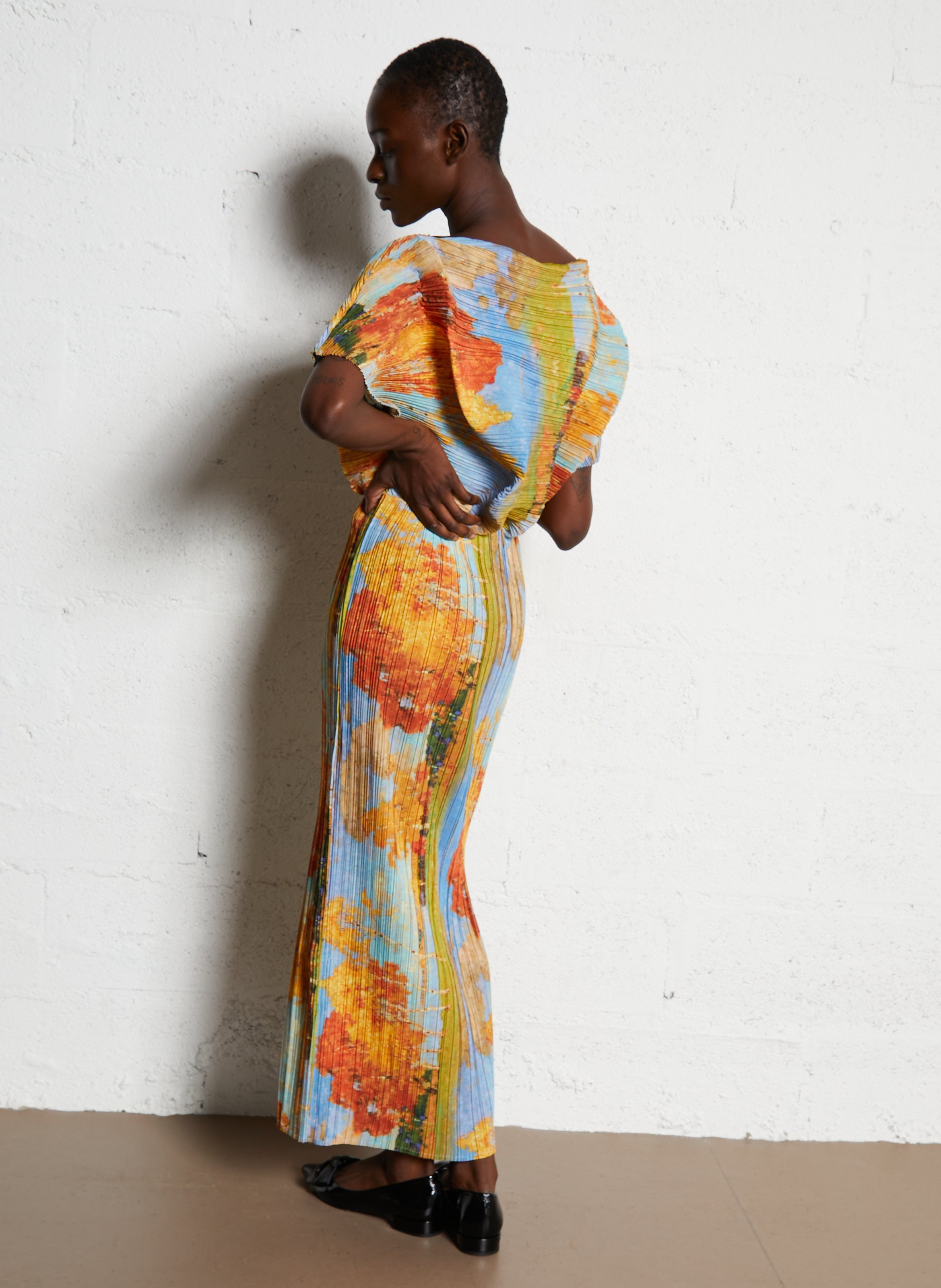 Robe longue élastiquée à motif NEVER FULLY DRESSED Multicolore