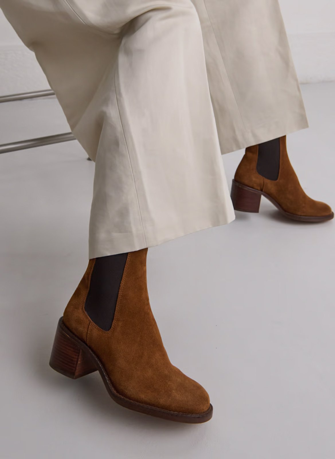 Heeled suede mid-calf boots JONAK Brown