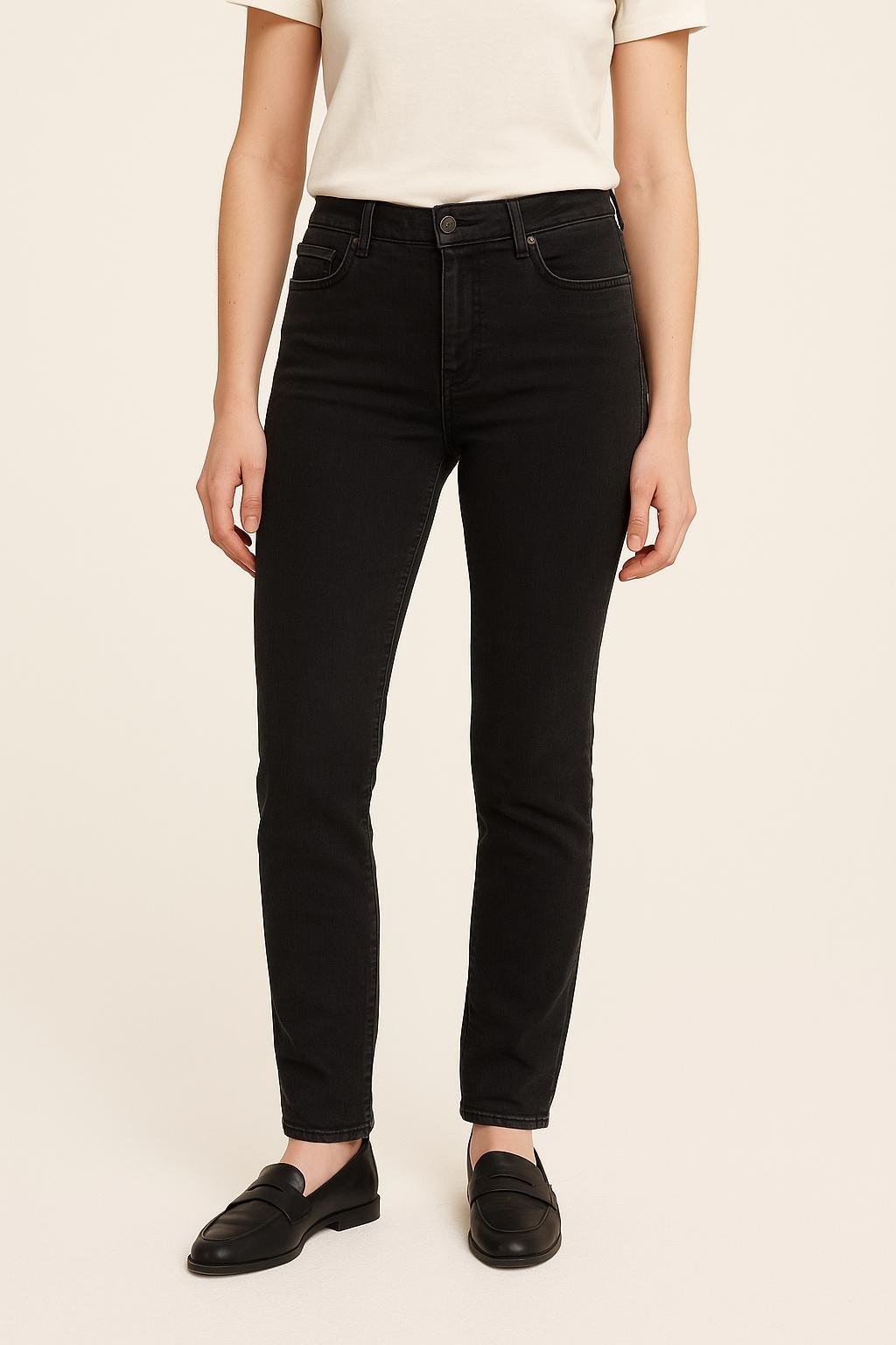 Cropped slim jeans with studs ACNE STUDIOS - Seconde Main Grey