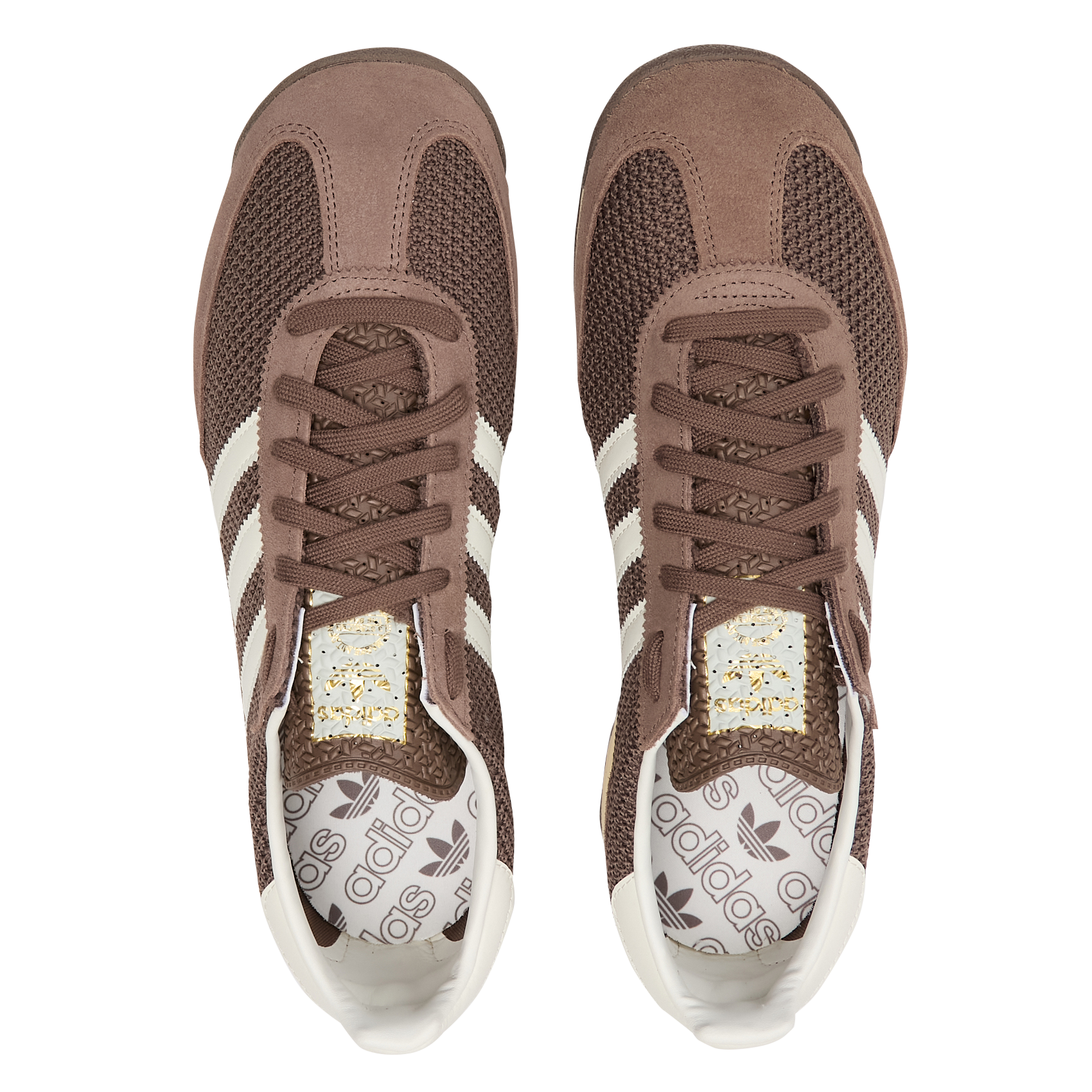 Baskets basses en cuir ADIDAS Marron